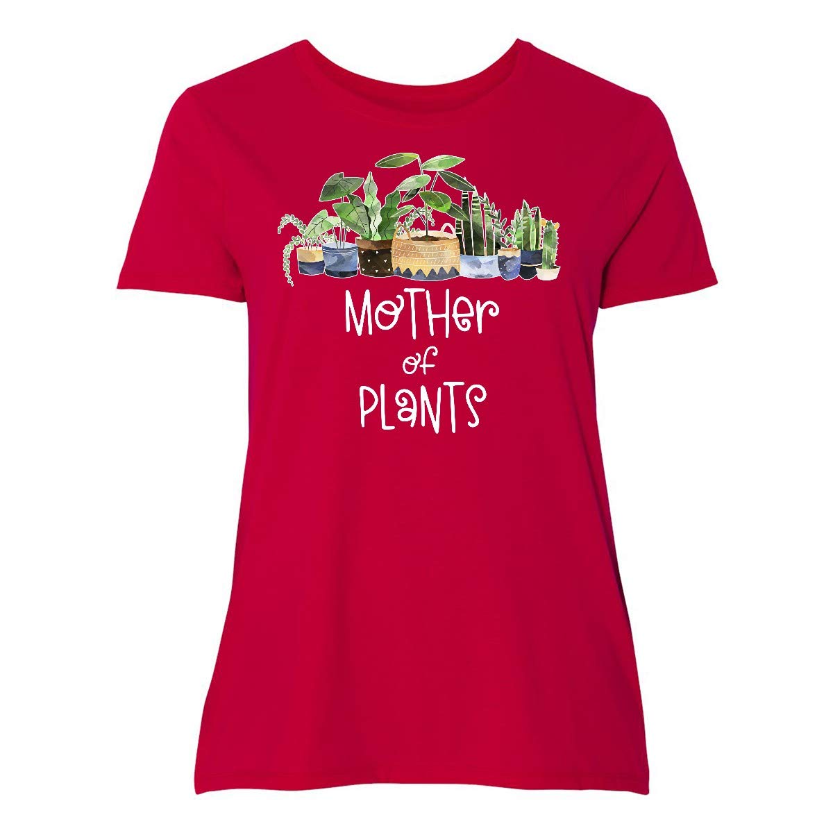 Inktastic Mother of Plants Women's Plus Size T-Shirt - Comfortable & Stylish Plant Lover Tee for Casual Wear, Gardening & Outdoor Activities