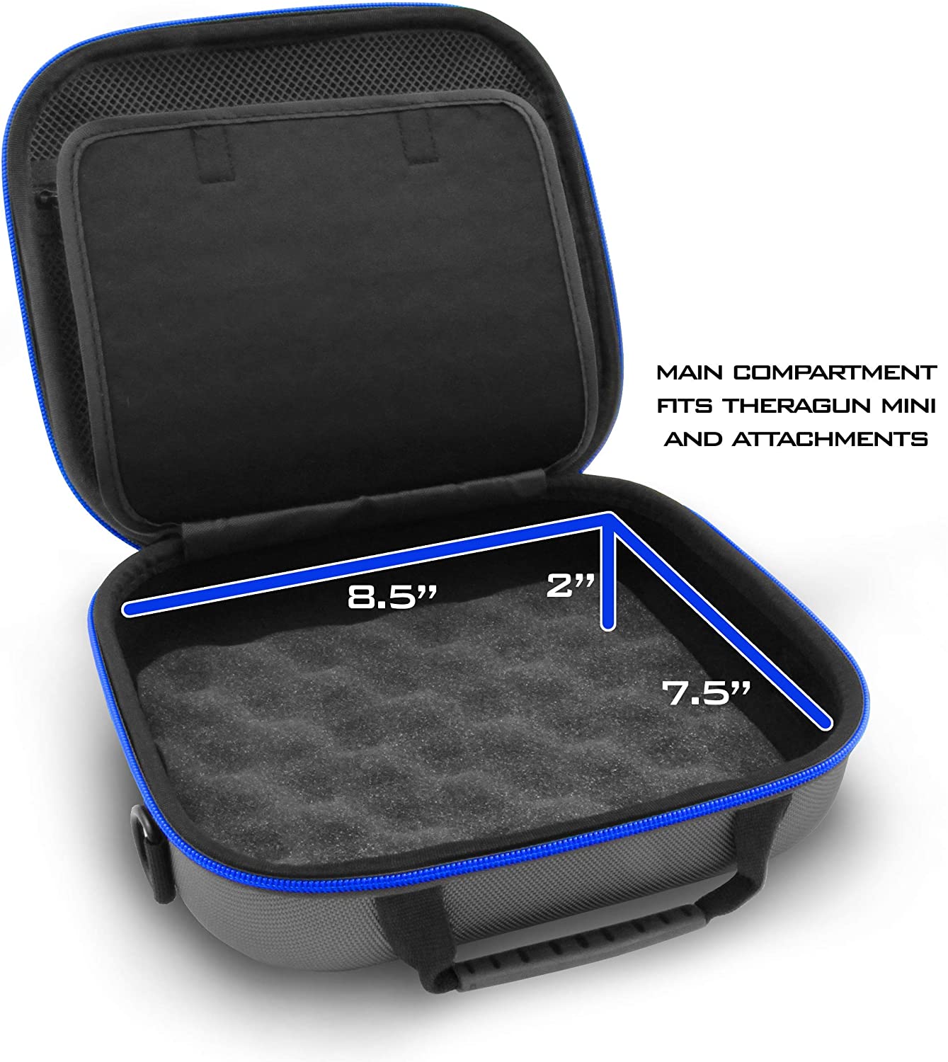 CASEMATIX Travel Case for Theragun Mini Massage Gun - Storage Organizer for Massager, Attachments, Charger & Accessories | Portable Protection for Gym, Home & Travel Use