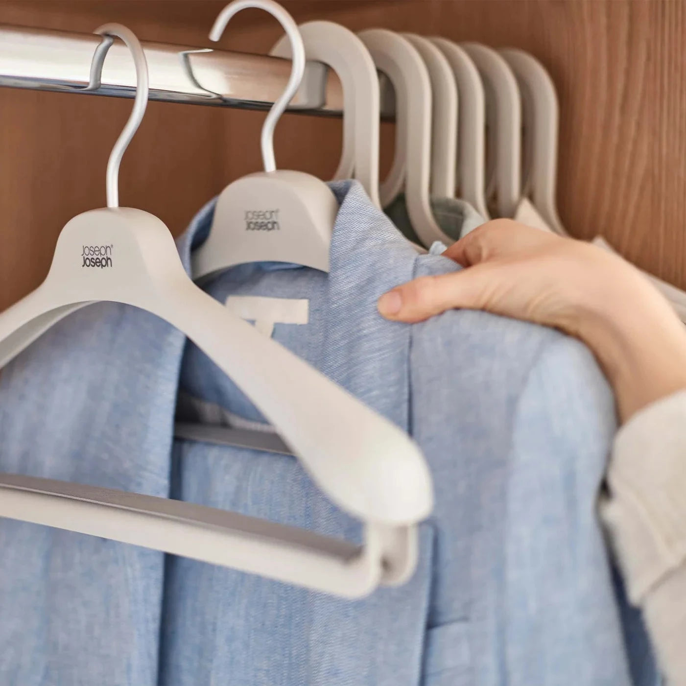 Orderly™ Set of 2 Premium Ecru Suit & Coat Hangers - Wooden Closet Organizers for Jackets, Blazers & Formal Wear - Perfect for Home, Office & Travel Wardrobe Organization