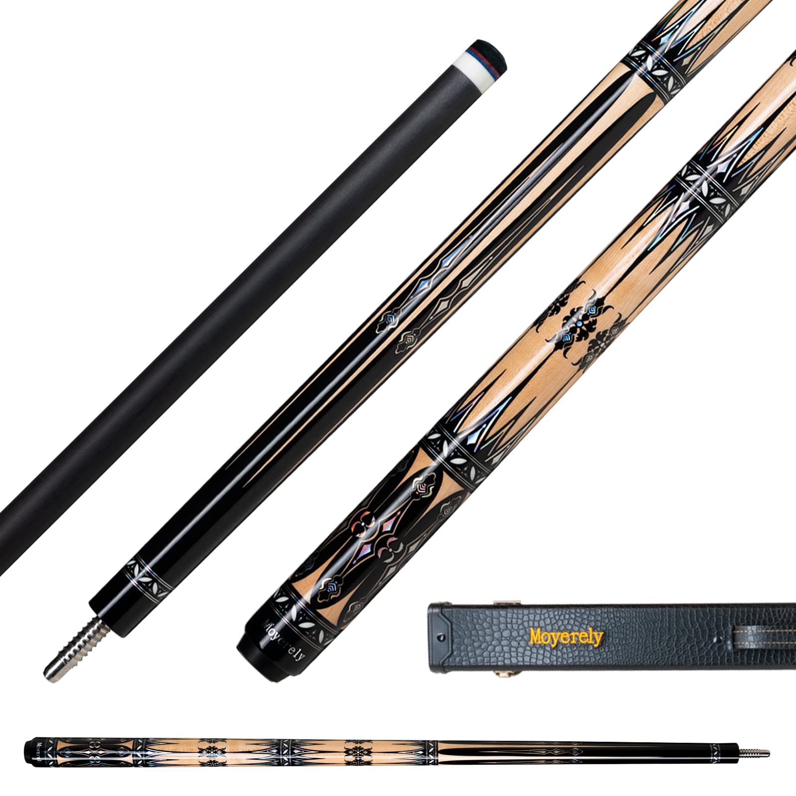 Premium Carbon Fiber Pool Cue - 11.8mm & 12.5mm Low Deflection Professional Billiard Stick with Protective Case | Ideal for Tournament Play & Home Game Rooms