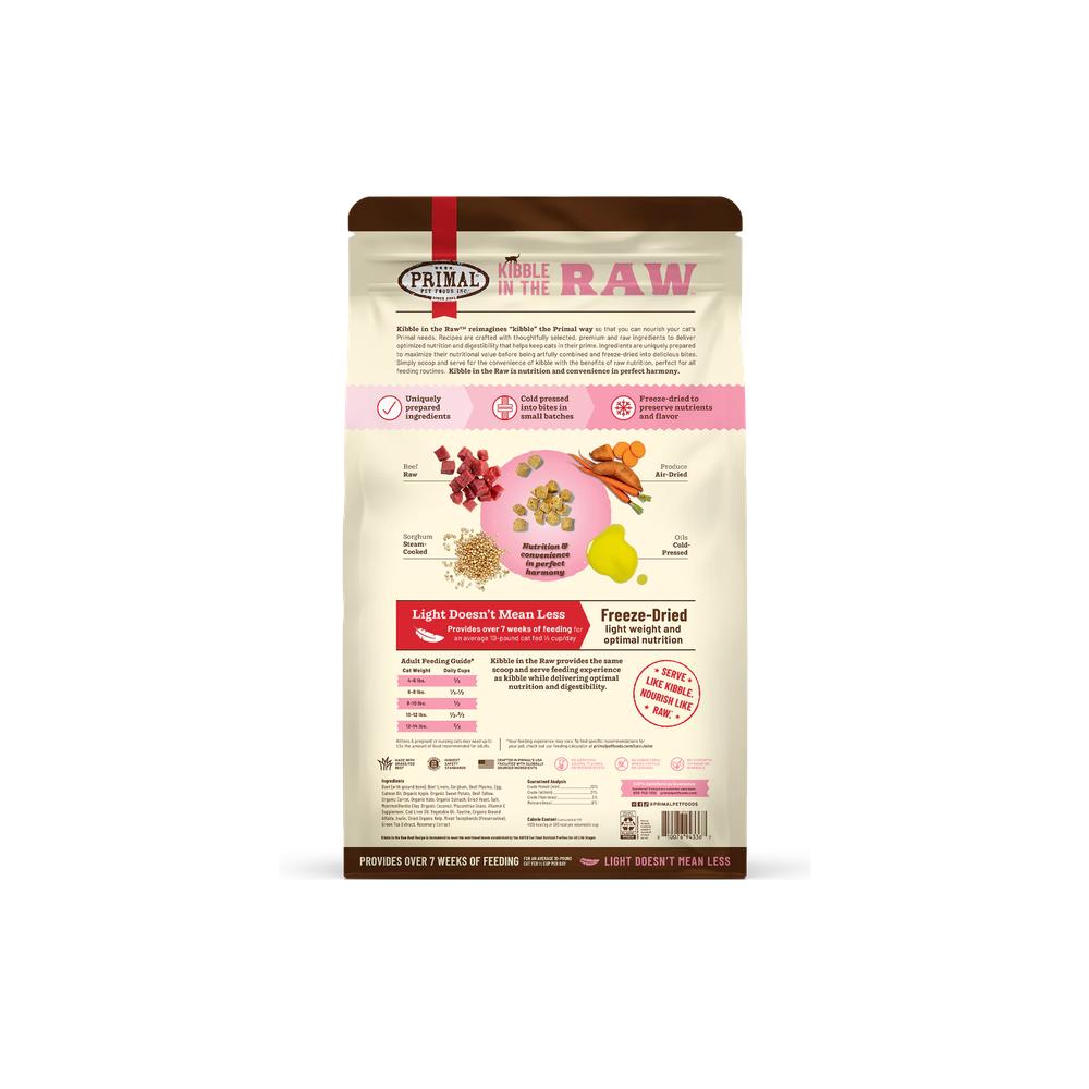 Kibble In The Raw Freeze Dried Beef Cat Food - High Protein Grain-Free Natural Cat Treats for Indoor & Outdoor Cats - Perfect for Training, Travel & Daily Meals