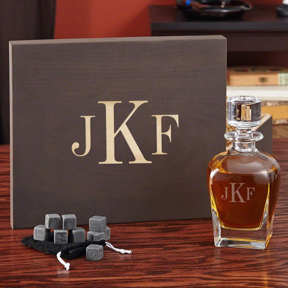 Custom Engraved Decanter Gift Set with Personalized Keepsake Box - Whiskey & Wine Decanter for Anniversary, Wedding, Retirement Gifts - Perfect for Home Bar & Special Occasions