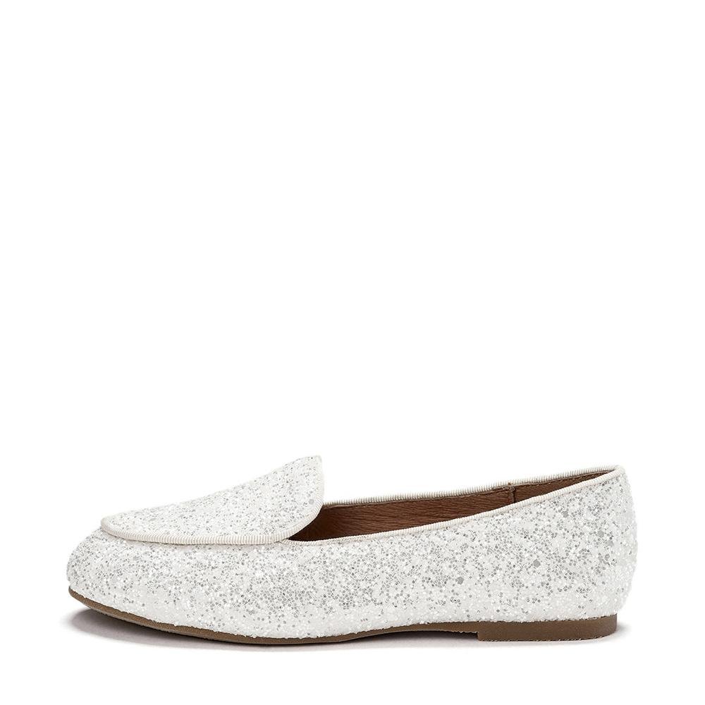 Piper Glitter White Shoes for Women - Sparkly Fashion Sneakers for Casual Wear, Parties, and Special Occasions