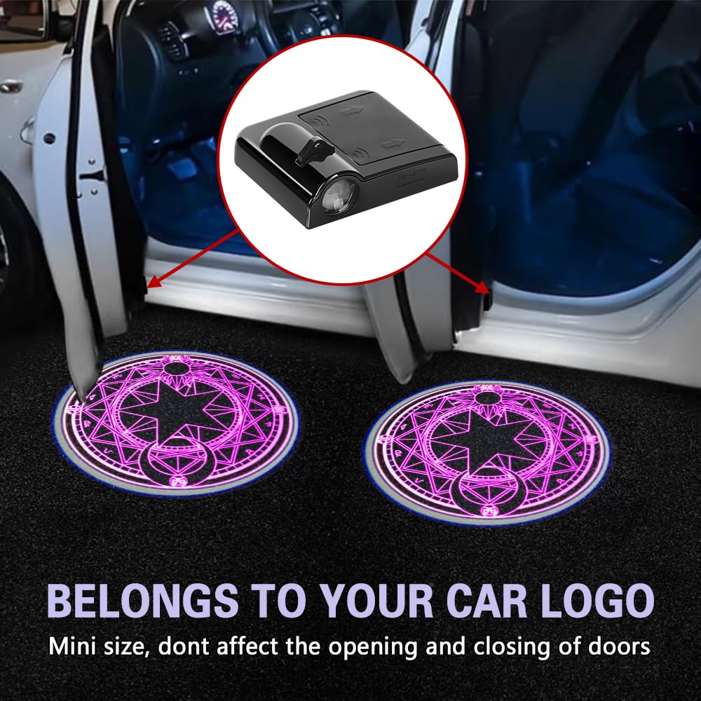 2PCS Universal Car Door Projector Lights - LED Logo Ghost Shadow Welcome Lights for Cars, Trucks & SUVs | Wireless Courtesy Step Lights for Enhanced Safety & Style at Night