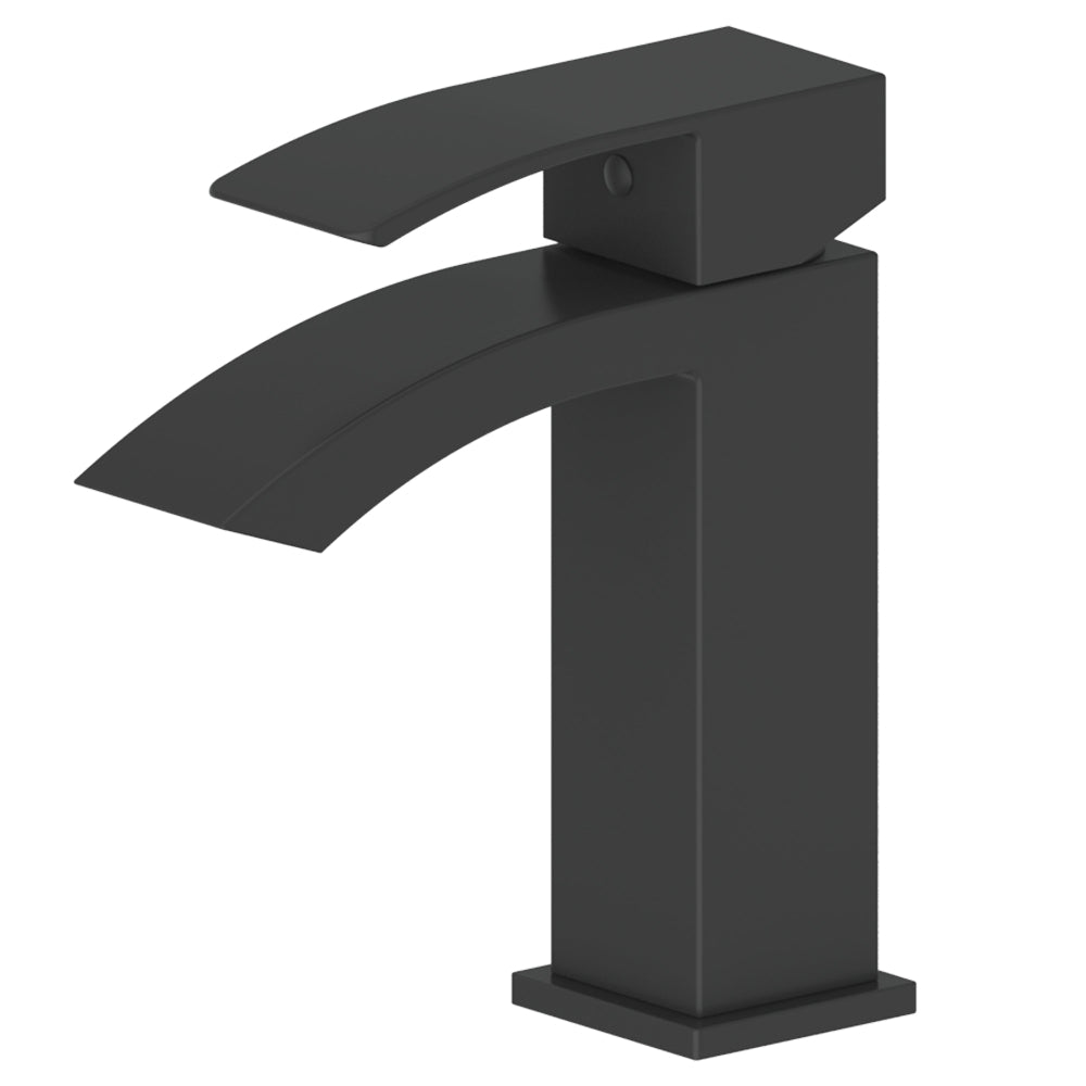 ZLINE Zephyr Matte Black Single Handle Bathroom Faucet - Modern Waterfall Spout Design for Bathroom Sink & Vanity (ZEP BF MB) | Perfect for Contemporary Home & Hotel Renovations