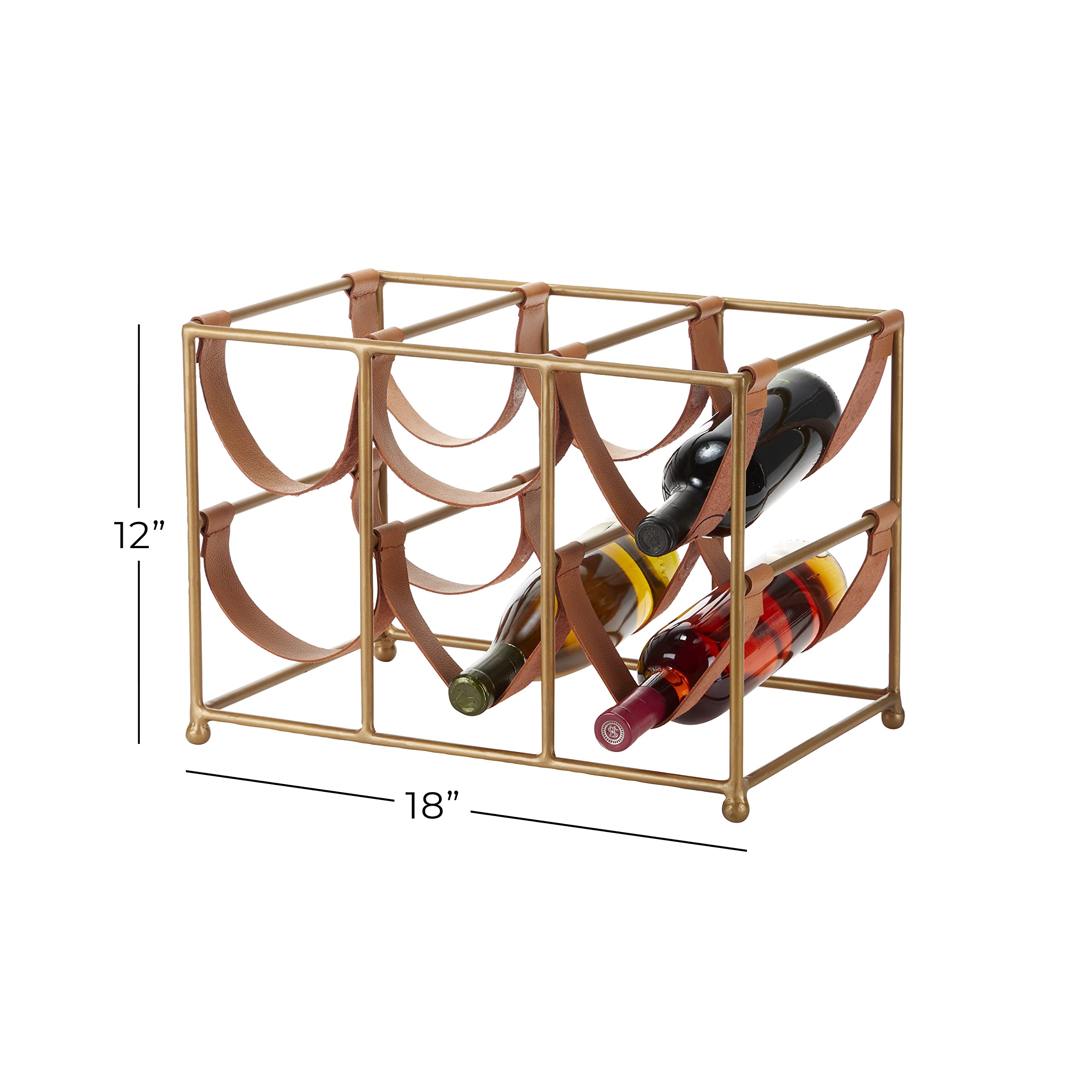Deco 79 Modern Gold Wine Rack - 18