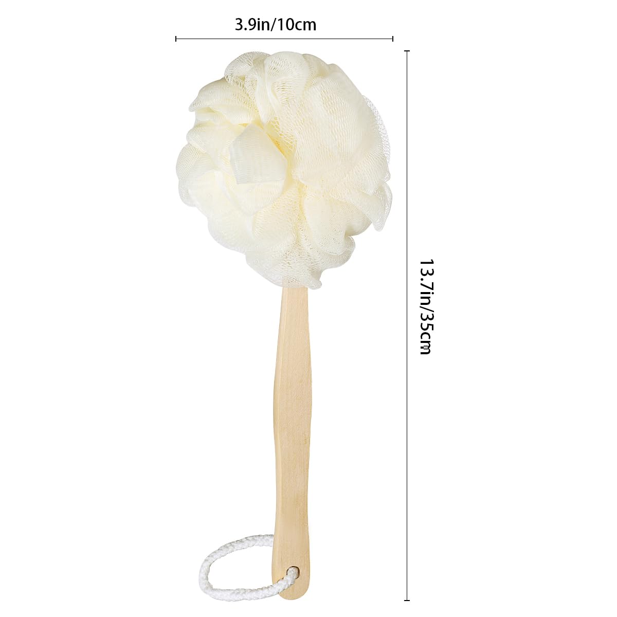 Healifty Long Handle Loofah Back Scrubber - Exfoliating Bath & Shower Brush for Men & Women - Perfect for Hard-to-Reach Areas & Deep Cleansing
