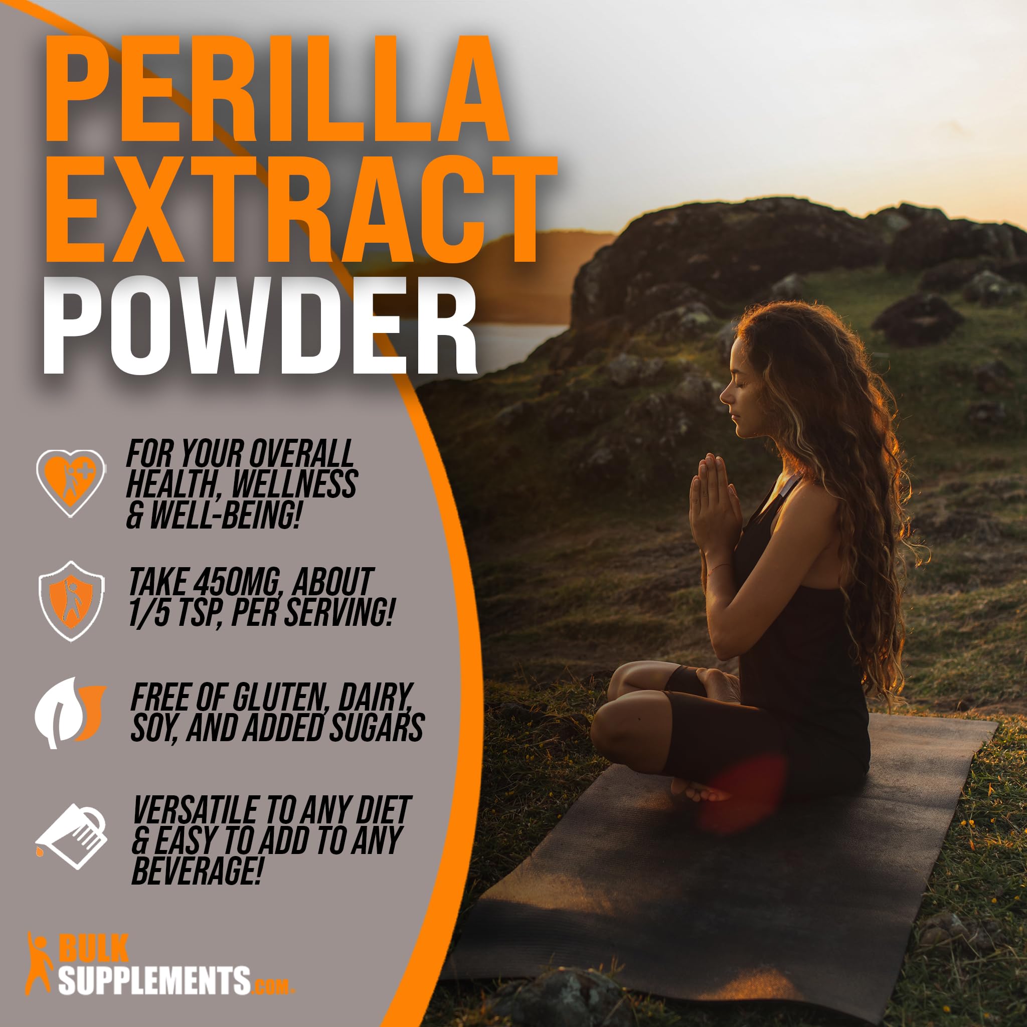 BulkSupplements.com Perilla Extract Powder 450mg per Serving - Gluten Free Herbal Supplement from Perilla Leaf - 5kg (11 lbs) Pack of 5 - Supports Immune Health & Respiratory Wellness - Perfect for Smoothies, Teas, and Natural Remedies