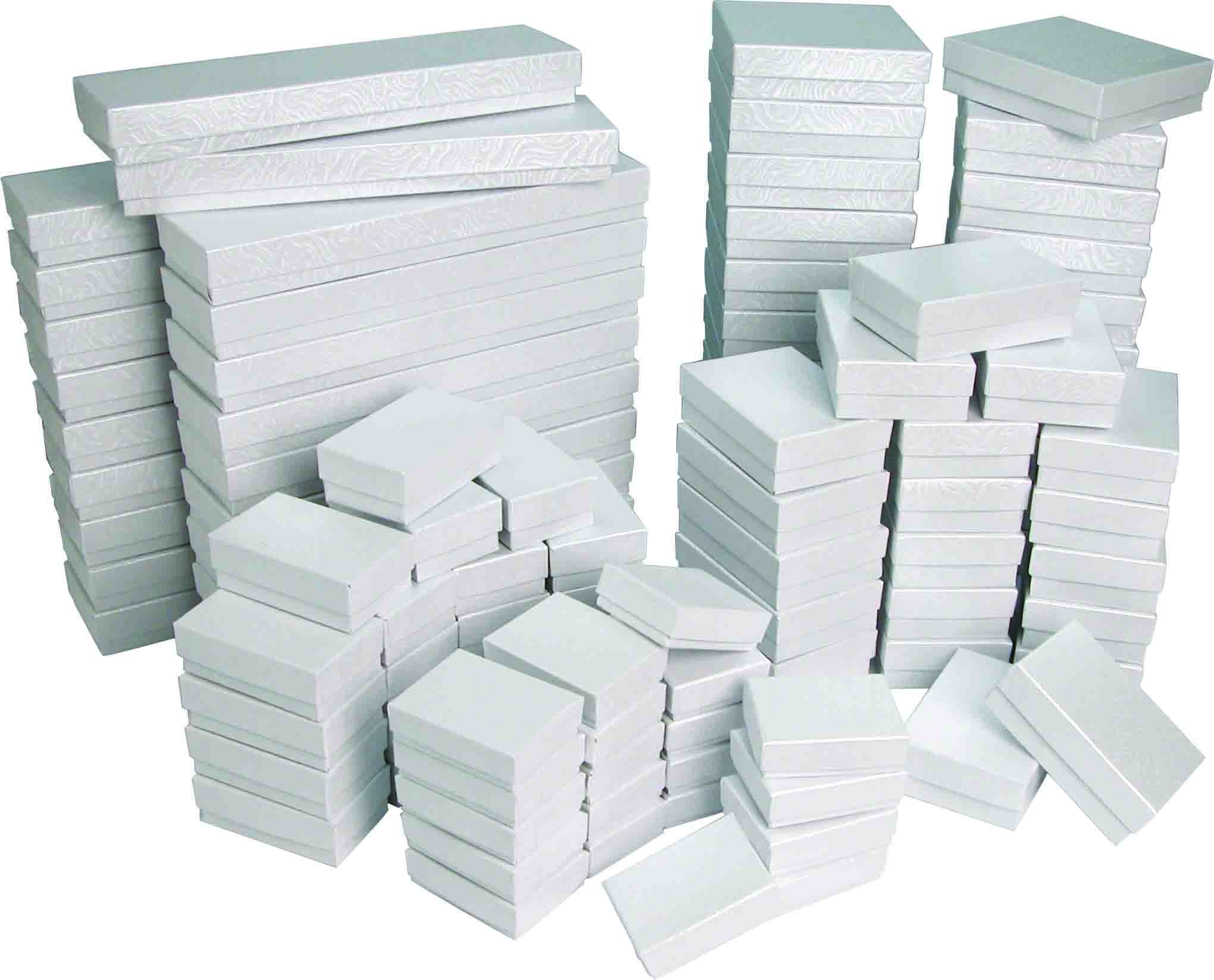 25 Pack 2.6x1.5x1 Inch White Jewelry Boxes for Rings & Earrings Storage