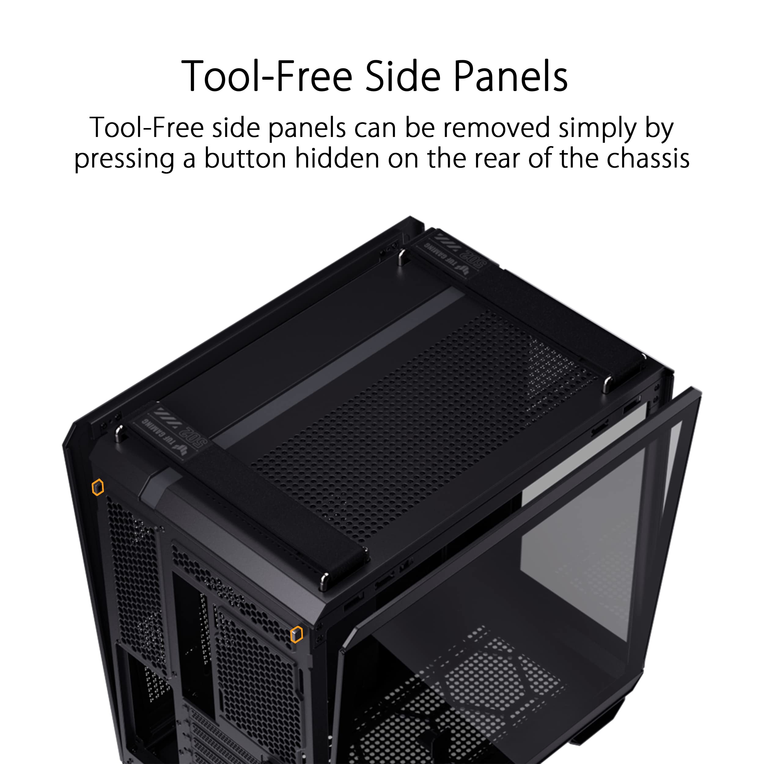 ASUS TUF Gaming GT502 Plus ATX Mid Tower PC Case - Dual Chamber Design, Independent CPU & GPU Cooling Zones, Tool-Free Side Panels, USB 3.2 Gen 2 Type-C, 4 ARGB Fans - White | Perfect for Gaming Rigs, Streaming Setups & High-Performance PC Builds