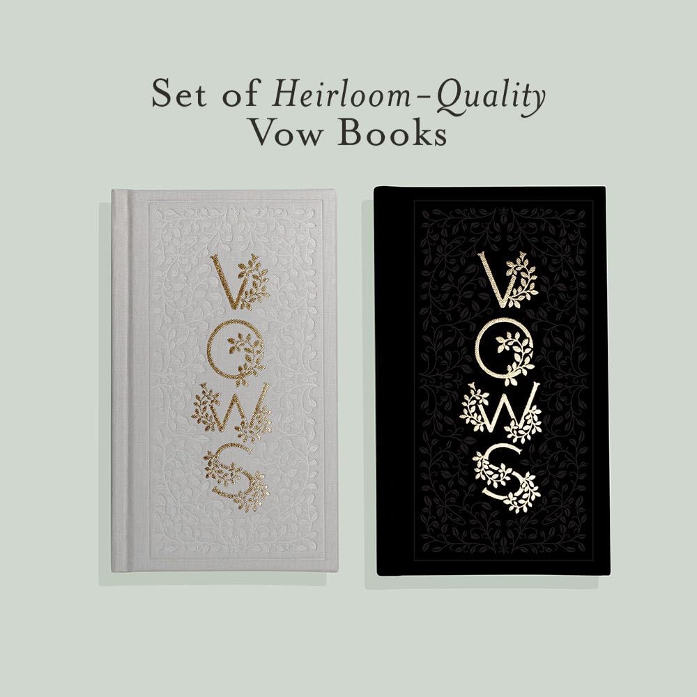 Heirloom Wedding Vow Books - Foil Accents & Hand-Drawn Illustrations for Ceremonies