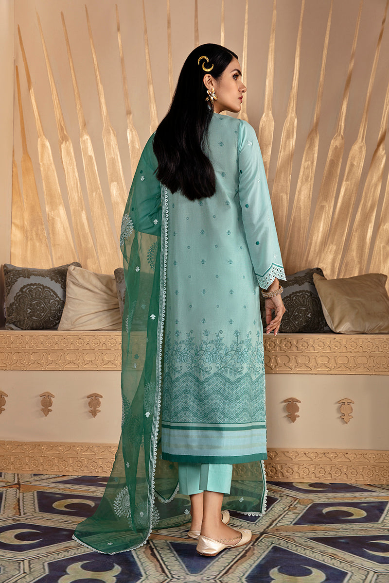 INSIGNIA ICEBERG Embroidered Lawn 3-Piece Set – Stylish Summer Outfit for Women, Beachwear & Casual Wear