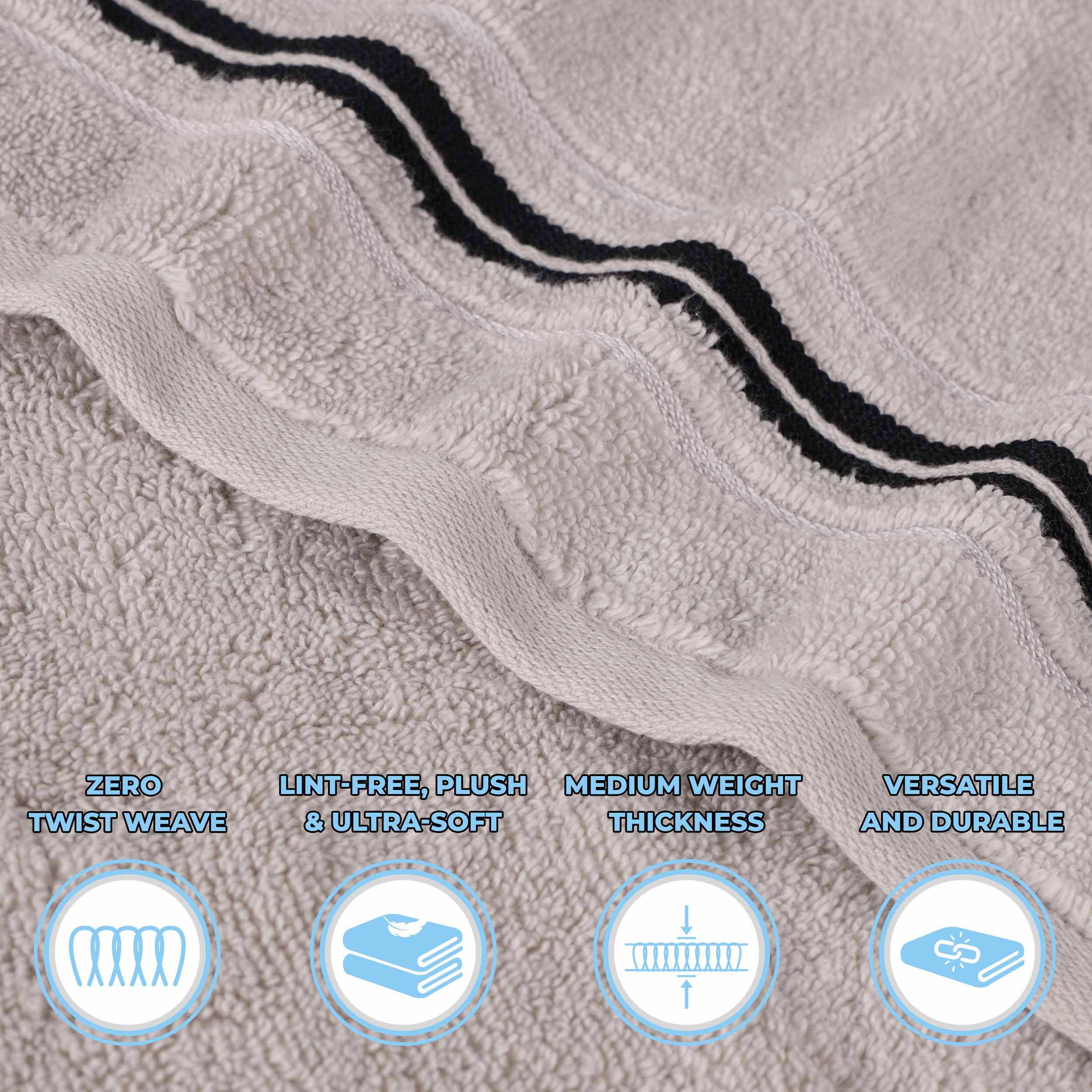 Premium 12-Piece Sadie Zero Twist Cotton Towel Set - Solid & Jacquard Floral Designs | Ultra Soft, Absorbent Bath & Beach Towels for Spa, Pool, Gym & Home Use