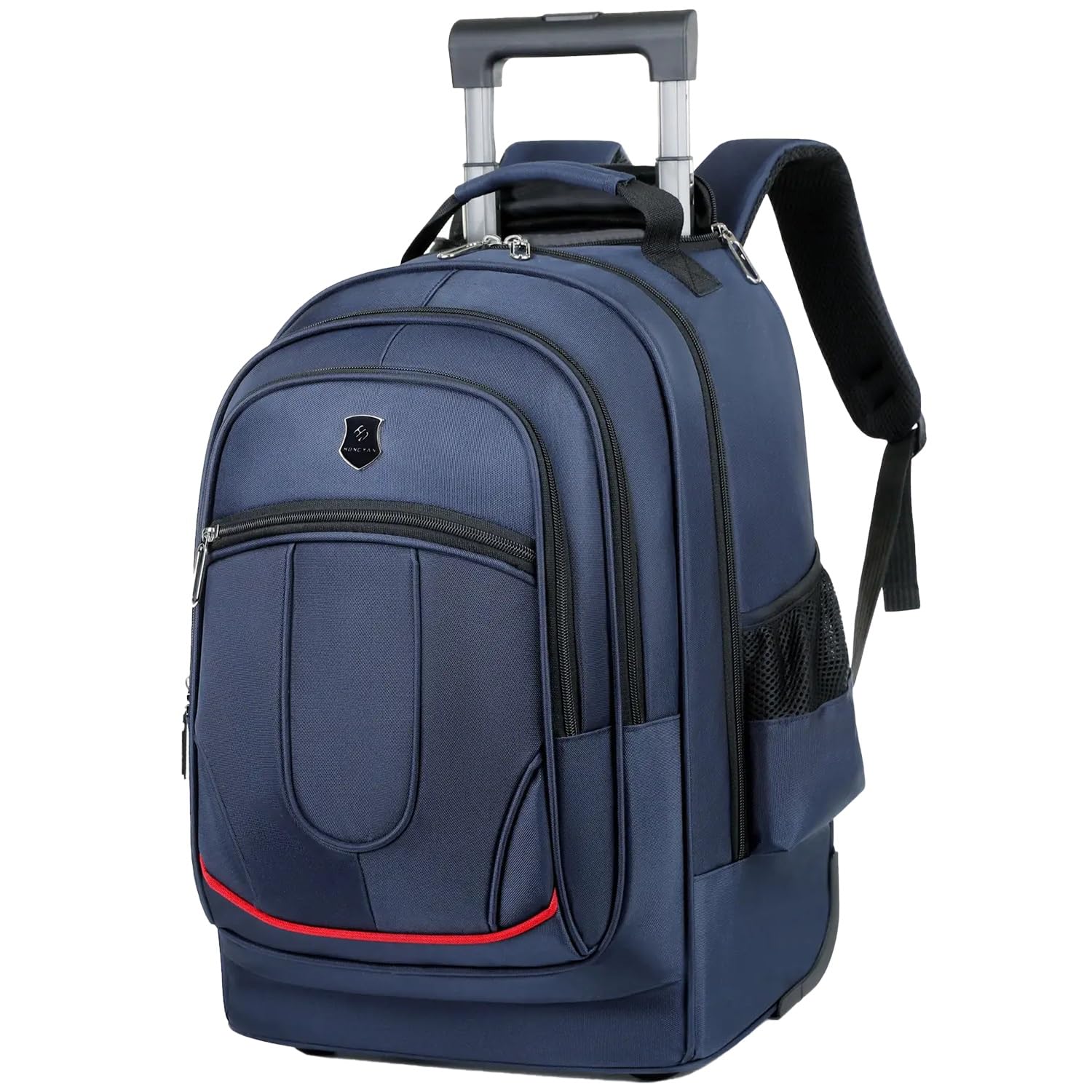 Rolling Backpack for Women & Men - 19.68 Inch Wheeled Laptop Backpack with Wheels for Travel, Work & Business - Lightweight Carry-On Luggage (Blue) - Perfect for Airplane, Commuting & College Students