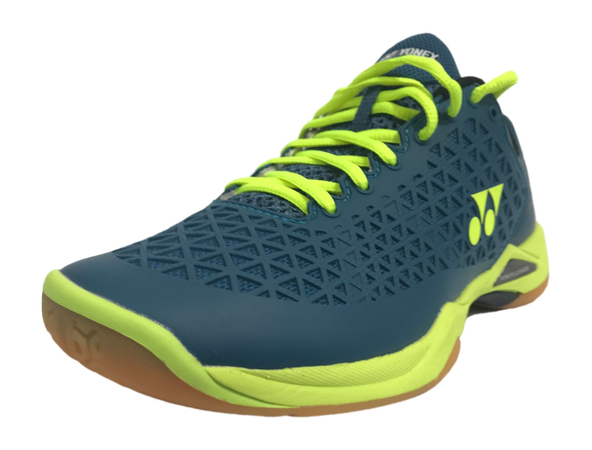 Unisex Power Cushion Eclipsion X Badminton Shoes - Turquoise/Yellow | Lightweight Comfort for Indoor Court Sports & Training