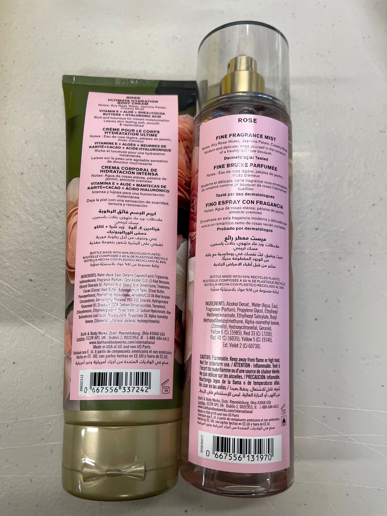 Bath and Body Works Rose Ultra Shea Body Cream & Fine Fragrance Mist Set - 8 Oz | Hydrating Moisturizer & Long-Lasting Perfume for Women | Perfect for Daily Use, Gift Giving & Special Occasions