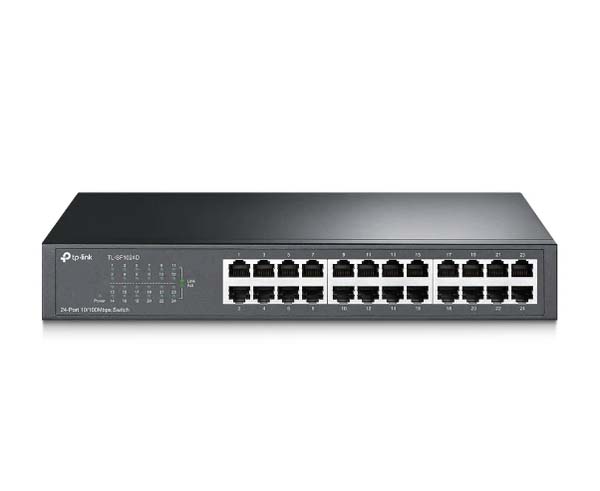 24-Port 10/100Mbps Fast Ethernet Network Switch - Desktop & Rack Mountable for Home Office, Small Business & Data Center Networking