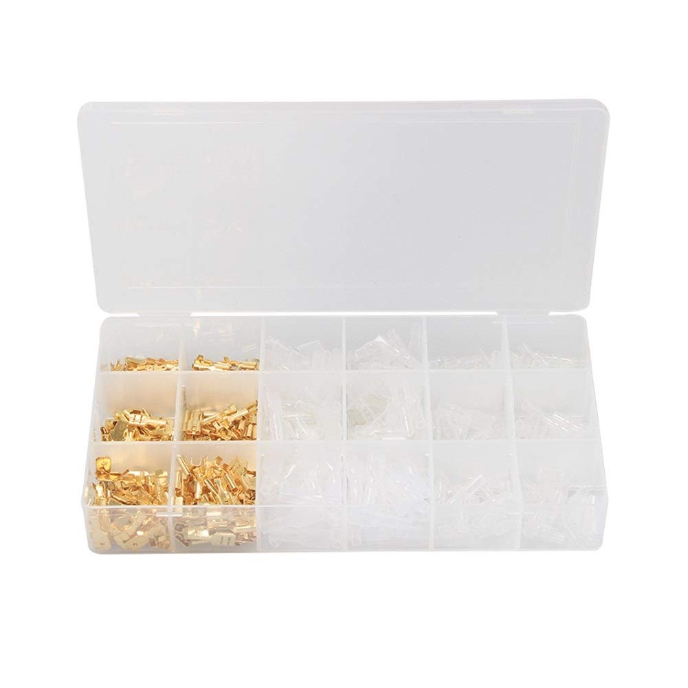 600PCS Electrical Connector Kit - 2.8/4.8/6.3mm Spade Terminals for Auto & Home Wiring