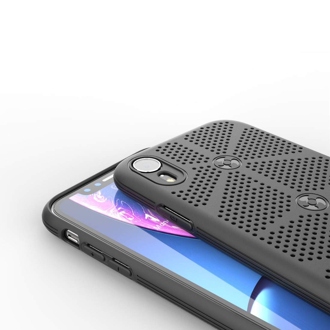 iPhone XR Cooling Phone Case - TPU Protective Cover with Heat Dissipation for iPhone XR 6.1 Inch (2018) - Breathable Shockproof Case in Black | Perfect for Gaming, Outdoor Activities & Hot Weather Use