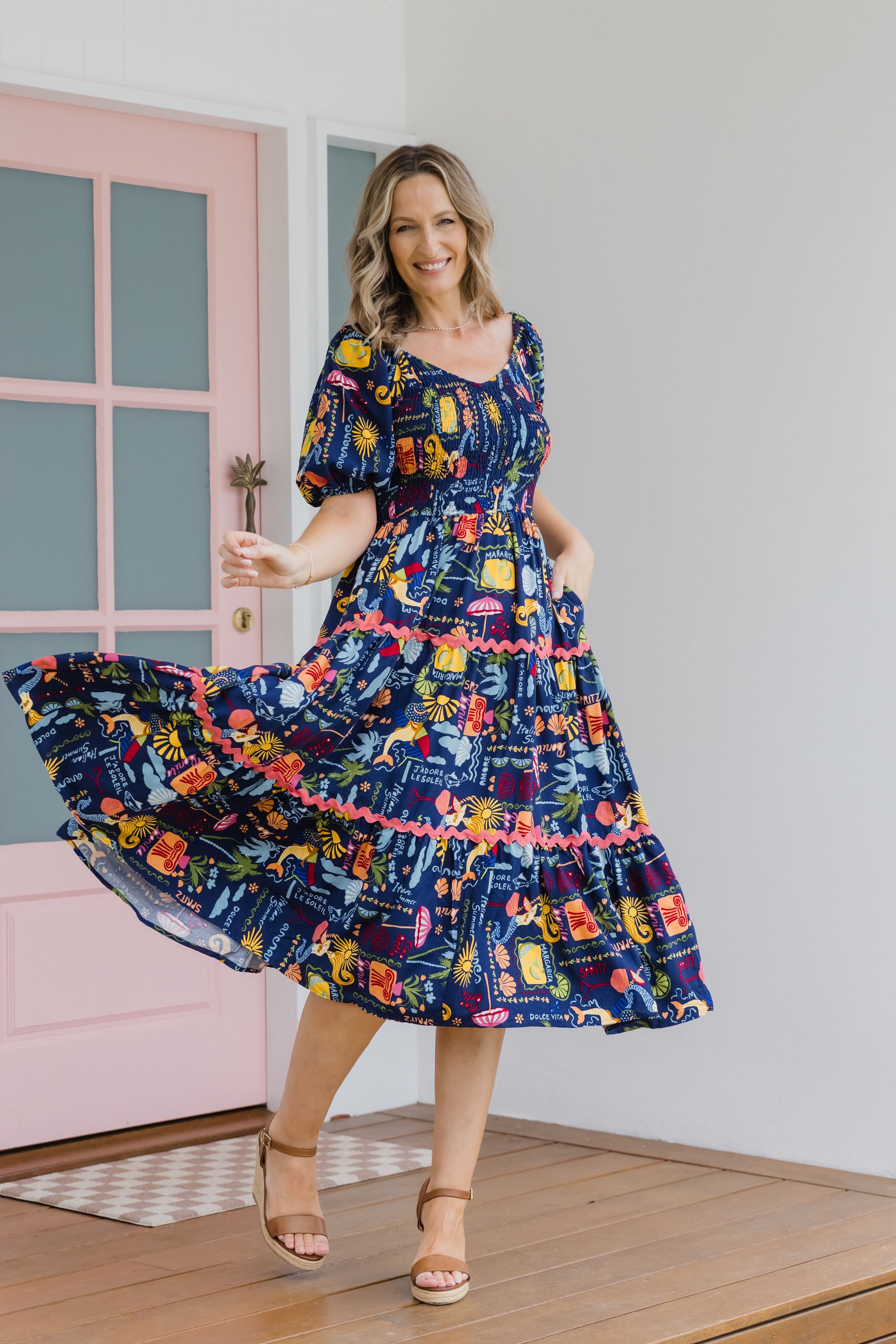 Peri Midi Dress - Flowy Euro Summer Dress for Women | Perfect for Beach Vacations, Date Nights & Summer Parties