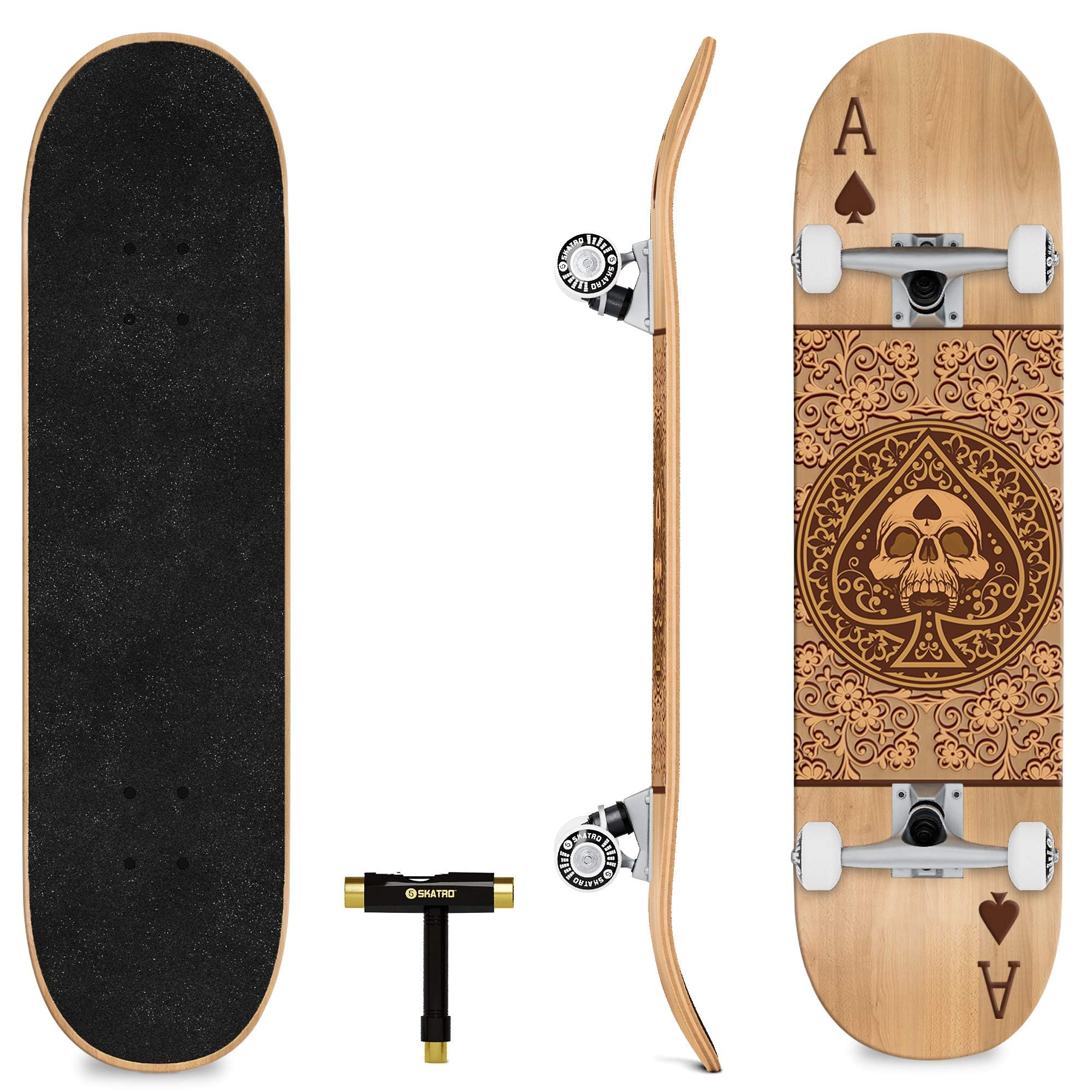 SKATRO Pro Complete Skateboard 31 Inch - Premium Deck for Adults, Teens & Beginners - Perfect for Commuting, Tricks & Street Skating