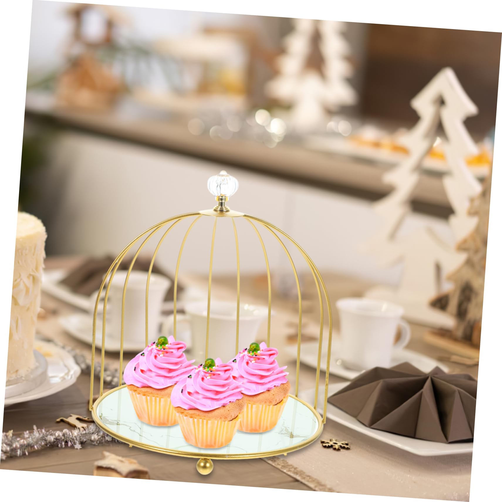 BESPORTBLE 1-Tier Iron Cake Stand - Elegant Party Dessert Display Rack for Cakes, Cupcakes & Pastries - Perfect for Weddings, Birthdays & Tea Parties