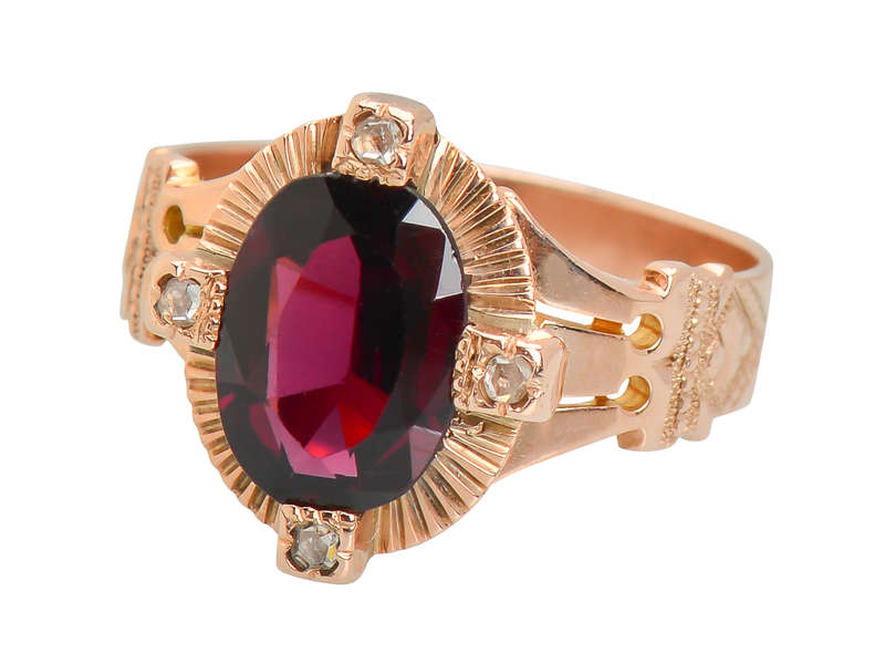 Rhodolite Garnet Victorian Antique Ring - Vintage Style Jewelry for Women - Perfect for Weddings, Anniversaries & Special Occasions