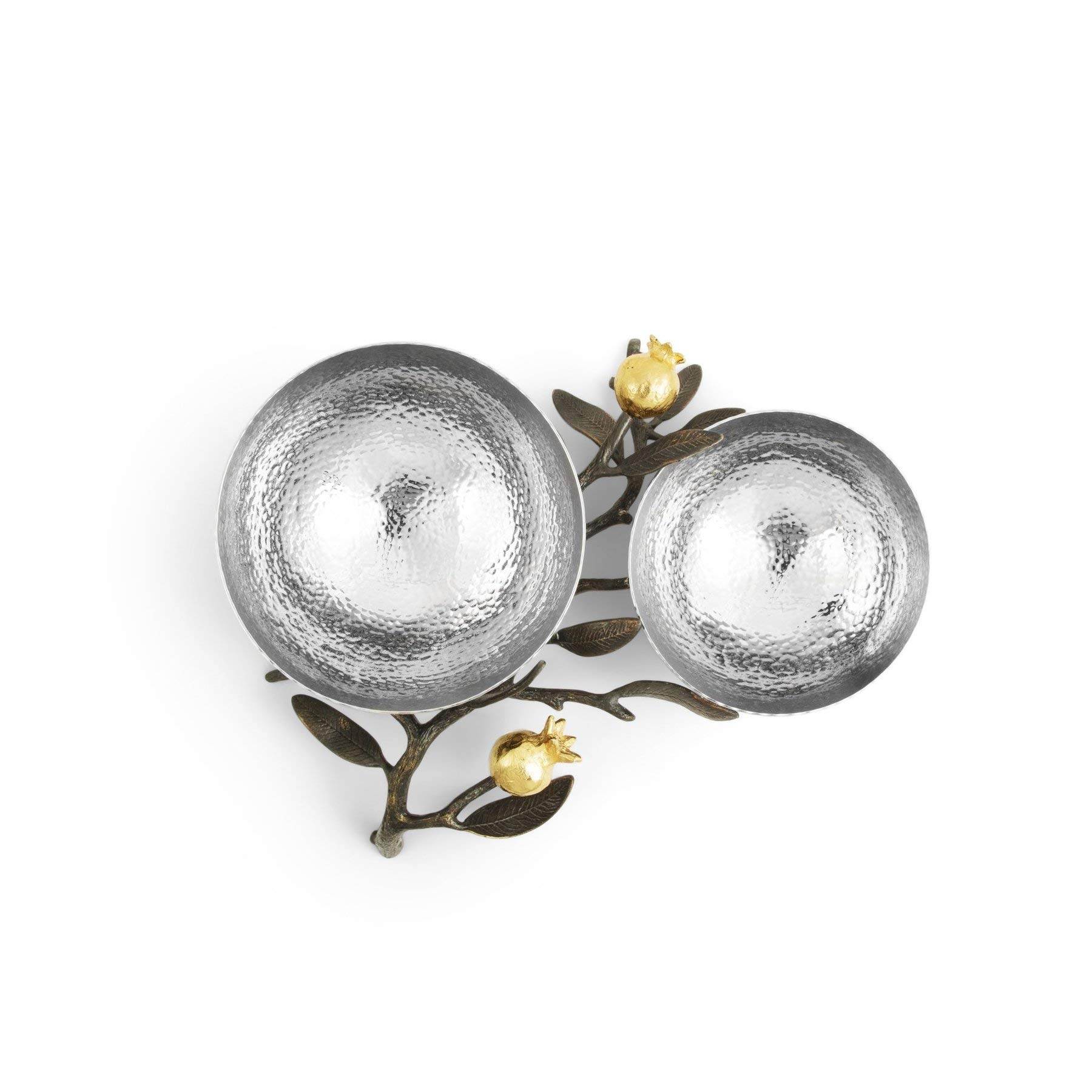 Premium Pomegranate Double Dish Set - Elegant Ceramic Serving Plates for Fruits, Nuts, and Appetizers - Perfect for Parties, Dining, and Home Decor