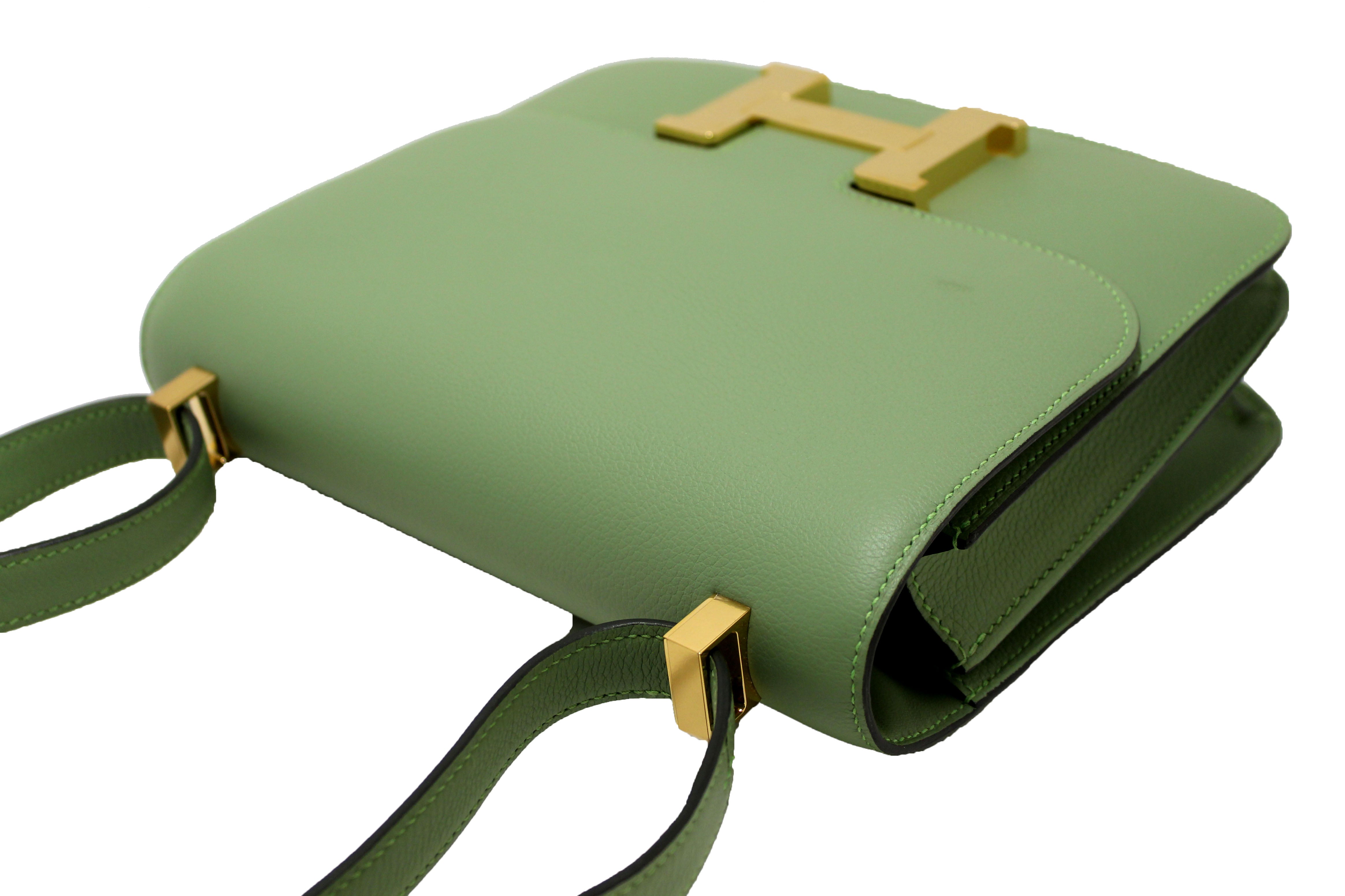 Authentic Hermes Green Vert Criquet Evercolor Leather Constance 24 Shoulder Bag - Luxury Designer Handbag for Women, Perfect for Parties, Weddings & Everyday Elegance