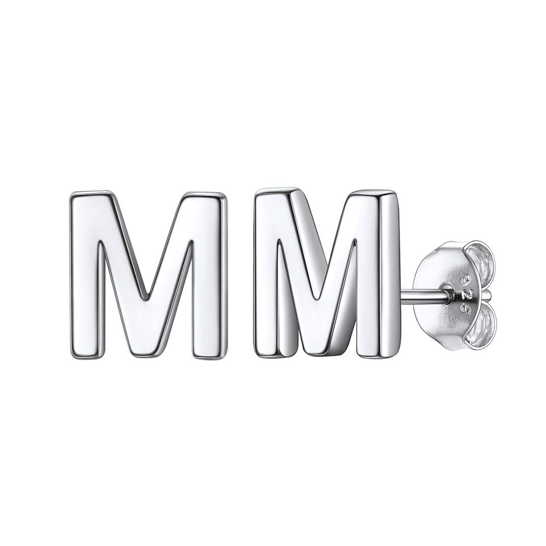 Hypoallergenic 925 Sterling Silver Initial Letter Stud Earrings A-Z for Women with Sensitive Ears | Tiny Simple Elegant Jewelry Gift (with Gift Box) | Perfect for Everyday Wear, Gifts & Special Occasions