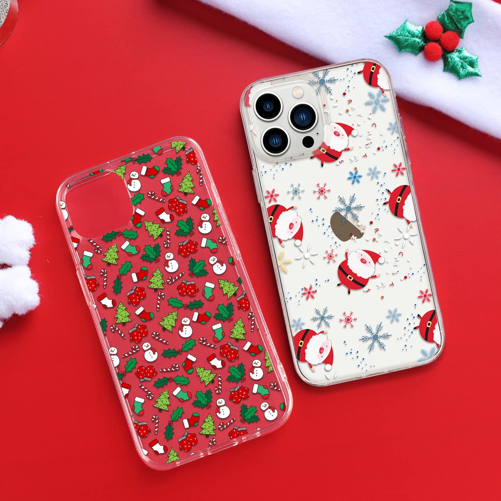 Lafunda Christmas iPhone 12 Pro Max Case - Liquid Silicone & TPU Bumper Protective Cover with Snowflake Design for Women, Men - Perfect Holiday Gift for Xmas & Winter Season
