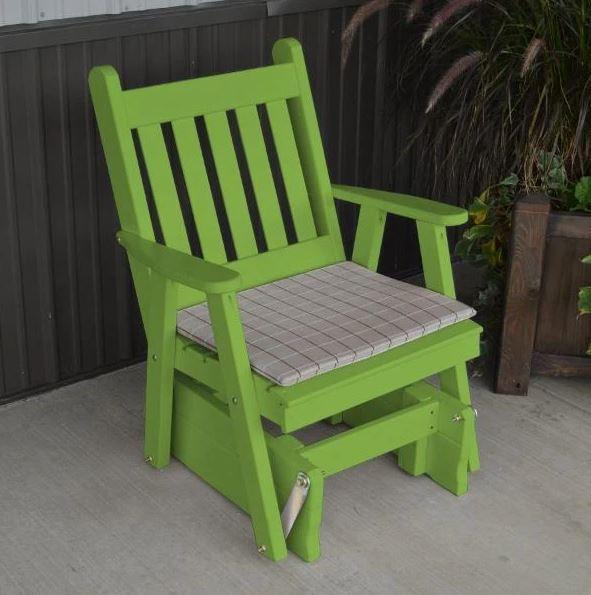 A & L Furniture Yellow Pine Traditional English Glider Chair - Comfortable Rocking Chair for Nursery, Porch & Living Room - Perfect for Relaxing & Breastfeeding