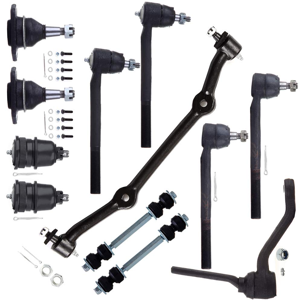 SCITOO 12-Piece Front Suspension Kit for Chevrolet Blazer S10, GMC Jimmy Sonoma, Isuzu Hombre - Includes Center Link, Tie Rod Ends, Upper/Lower Ball Joints, Sway Bar, Idler Arm (DS1047, ES3380T, K6145T) | Perfect for Off-Roading, Daily Commuting & Truck Maintenance