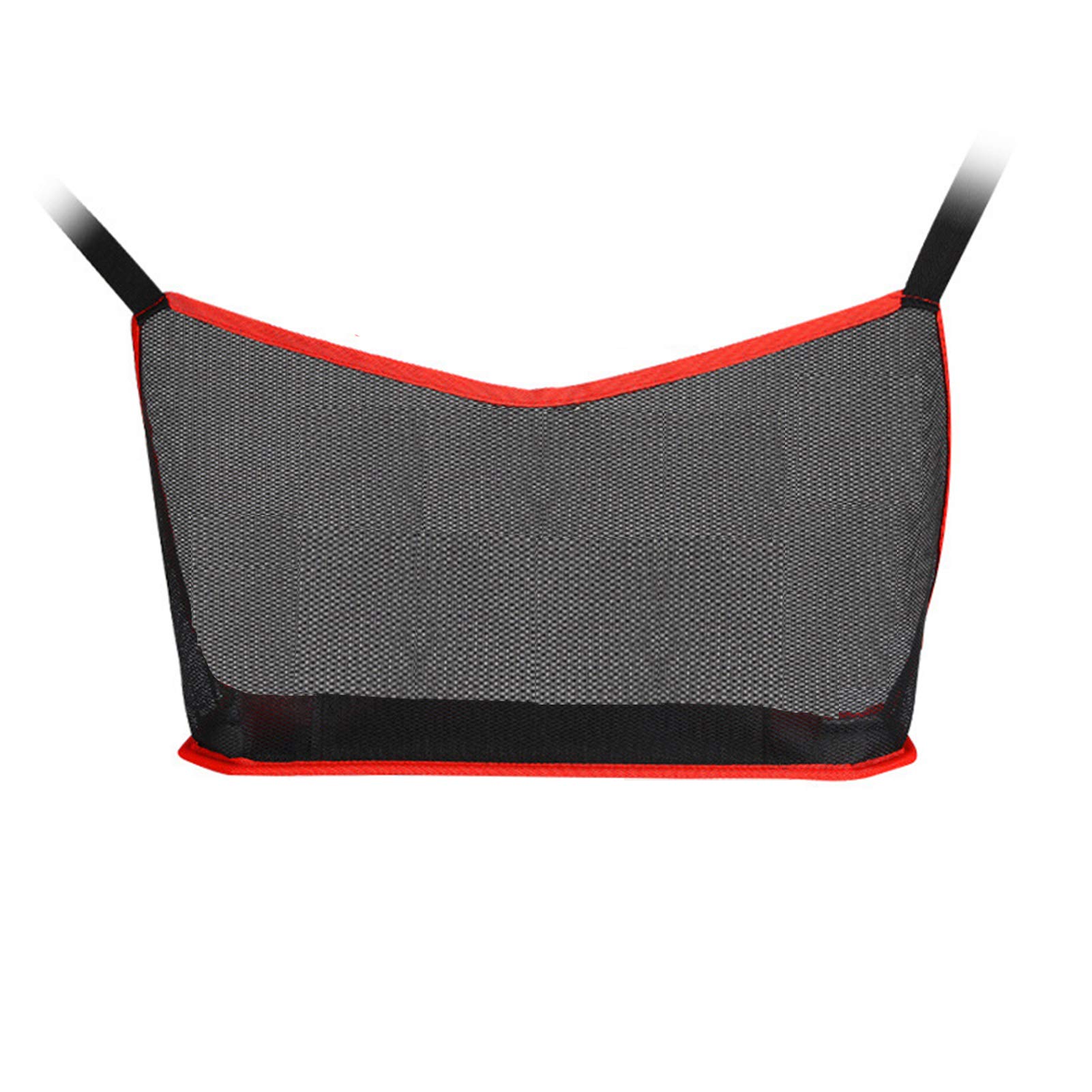 Car Seat Organizer Net Pocket - Black & Red Handbag Holder for Front Seat Storage, Backseat Barrier for Pets & Kids, Car Purse Storage Pouch - Perfect for Road Trips, Commuting & Family Travel