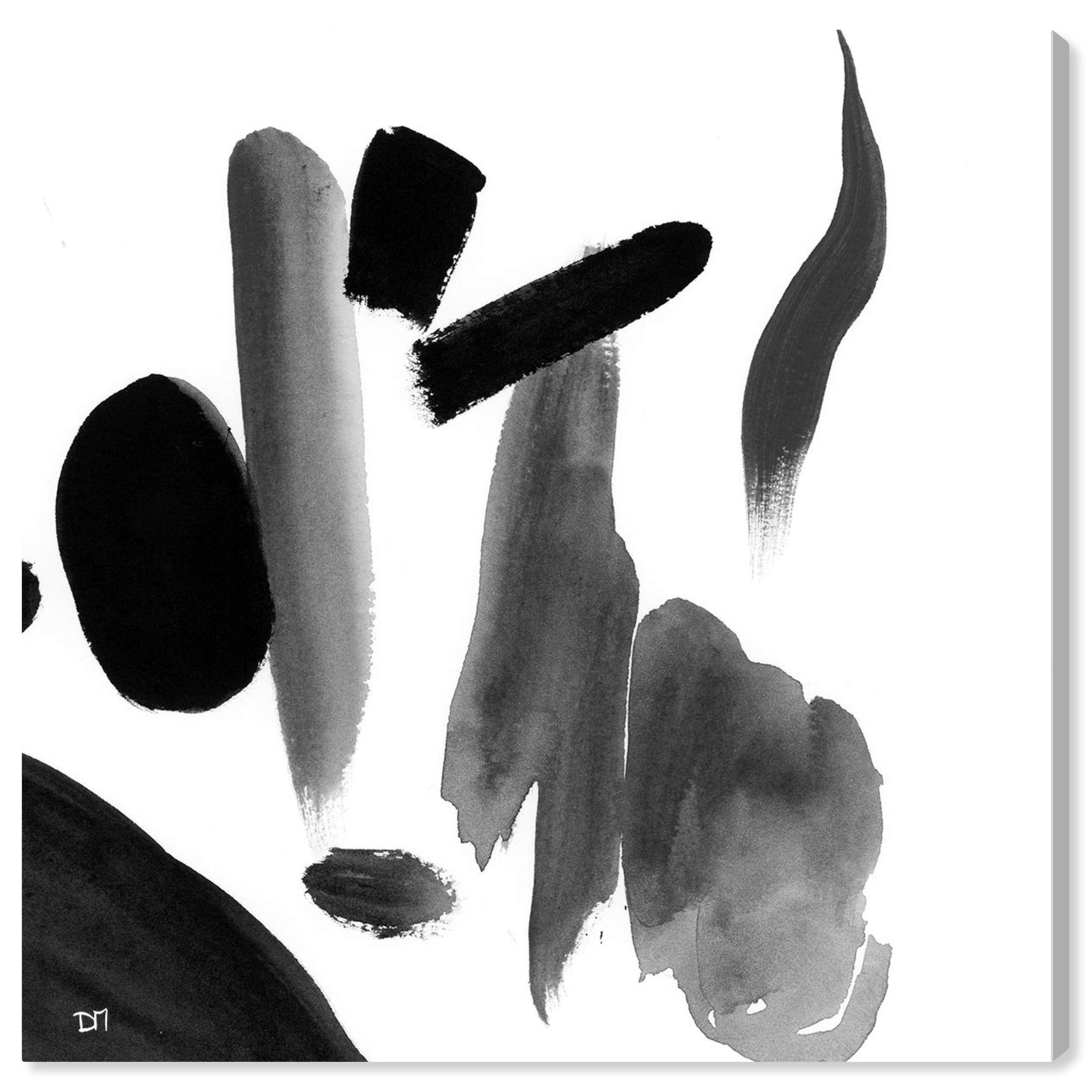 Abstract Wall Art Canvas Prints 'Soft Brushes' by Oliver Gal Artist Co. - 24x24 Inches Modern Home Decor in White & Black - Perfect for Living Room, Bedroom & Office Wall Decor