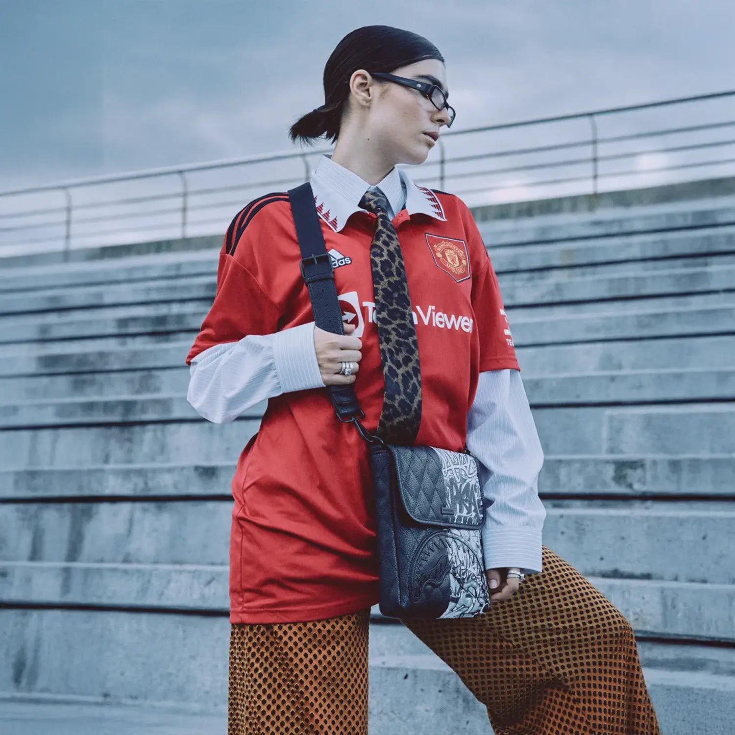 Dark Wave Messenger Bag for Men & Women - Waterproof Crossbody Shoulder Bag - Perfect for Work, Travel & Daily Commute