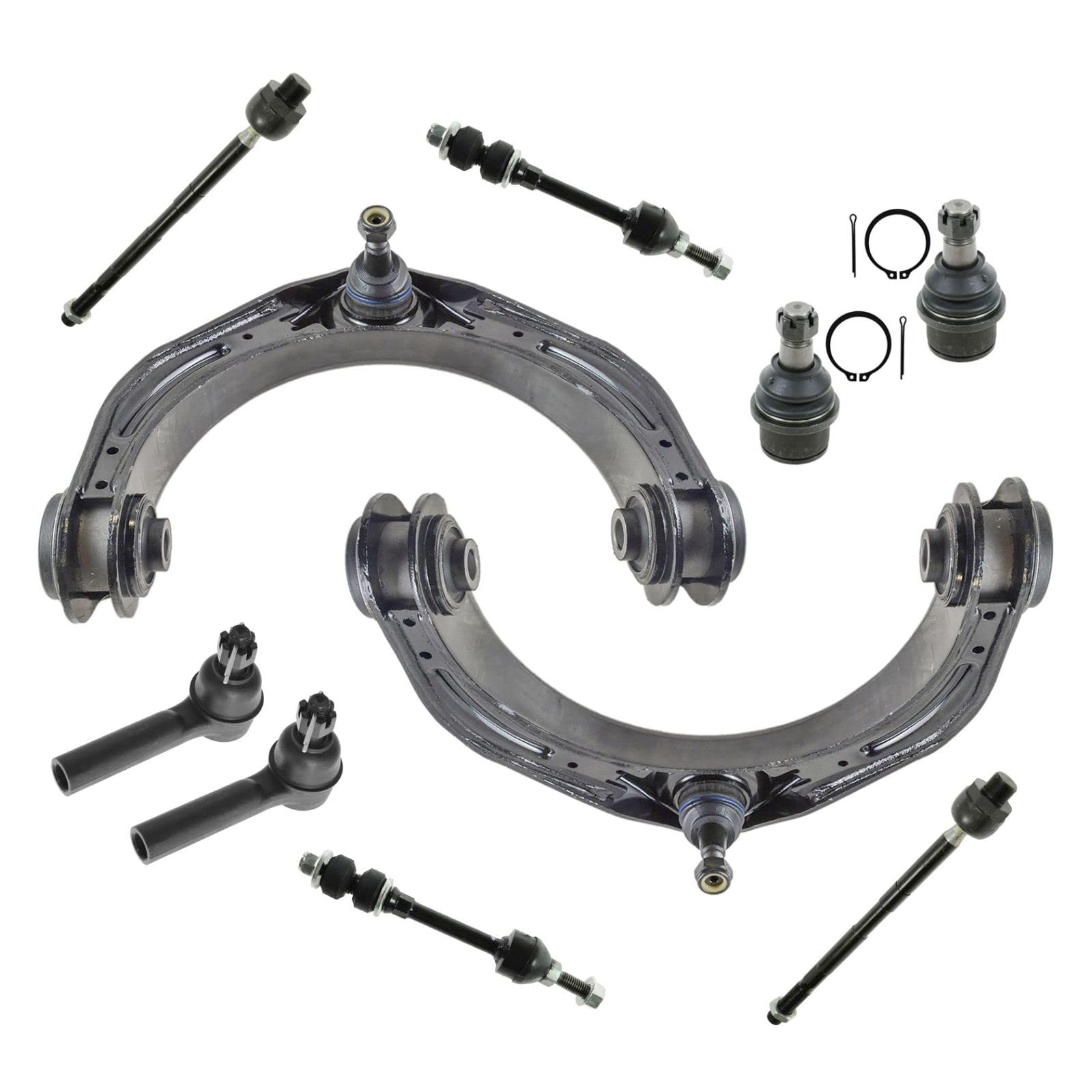 2006-2010 Dodge Ram 1500/2500/3500 Front Steering & Suspension Kit - Ball Joint, Control Arm, Sway Bar Link, Tie Rod - Replacement for Off-Roading & Heavy-Duty Towing