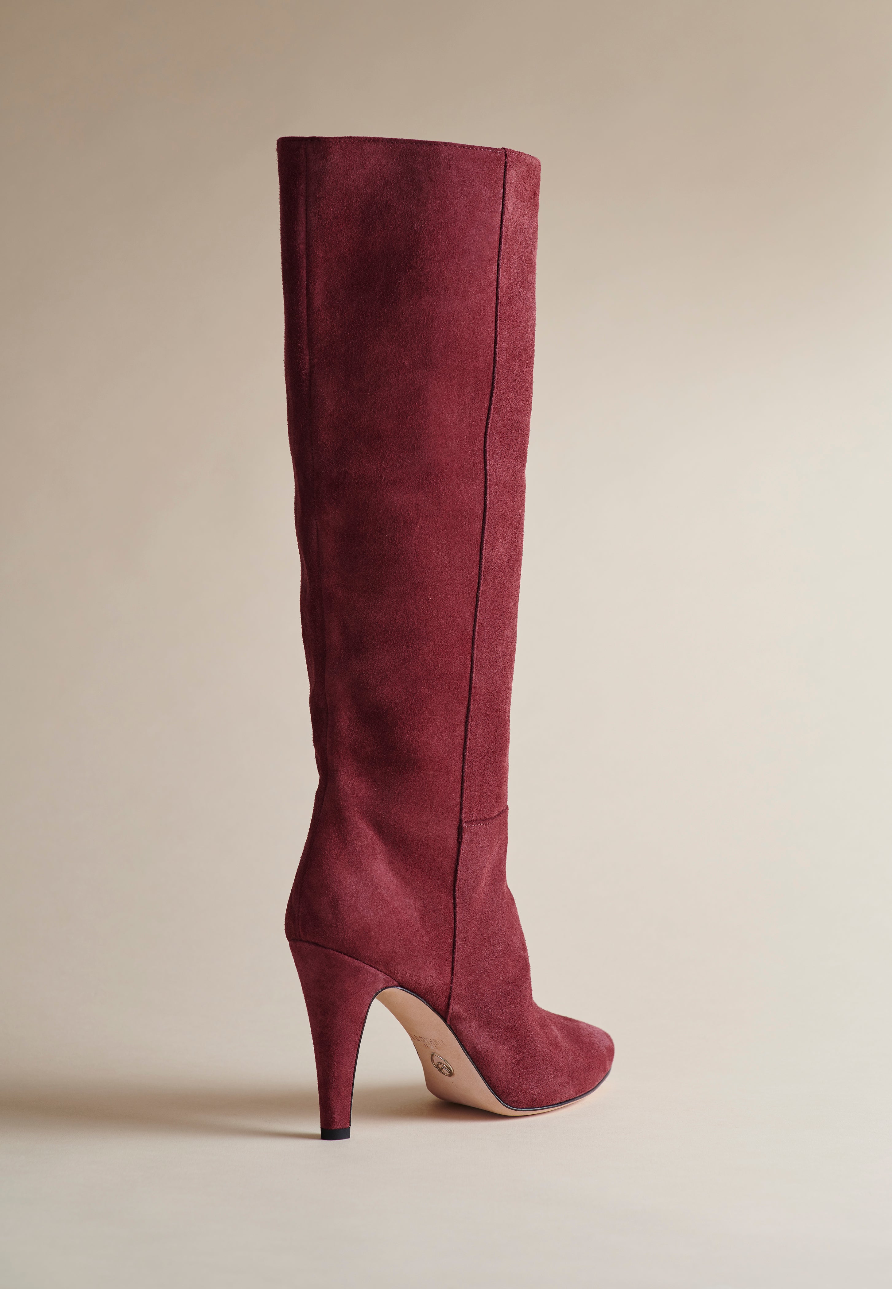 Stylish Oxblood Suede Palms Boots for Women - Perfect for Fall Fashion, Outdoor Adventures & Casual Wear