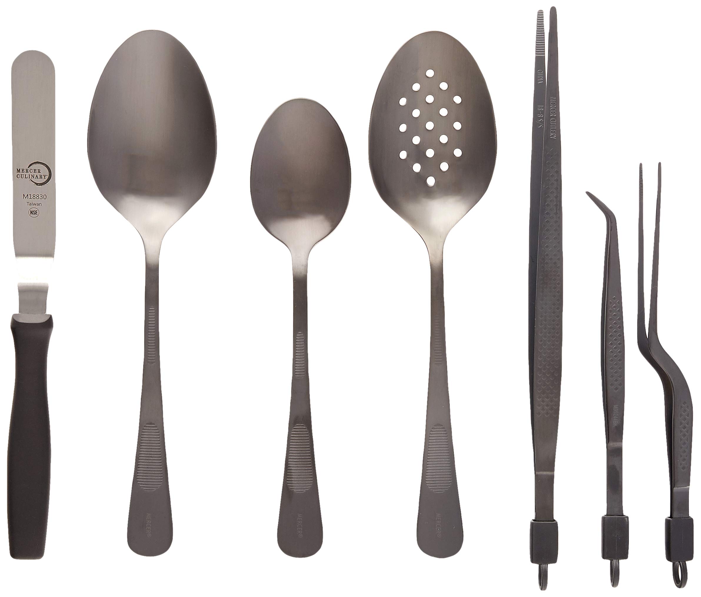 Premium Mercer Culinary 8-Piece Plating Set - Matte Black Kitchen Utensils for Professional Chefs & Home Cooking | Perfect for Fine Dining Presentation & Food Styling
