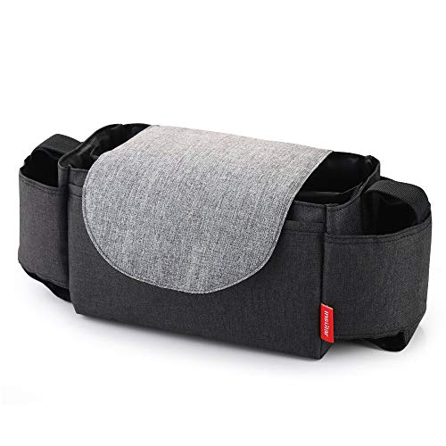 Baby Stroller Organizer - Black | Compact & Durable Storage for Diapers, Bottles & Essentials | Perfect for Shopping, Travel & Daily Walks