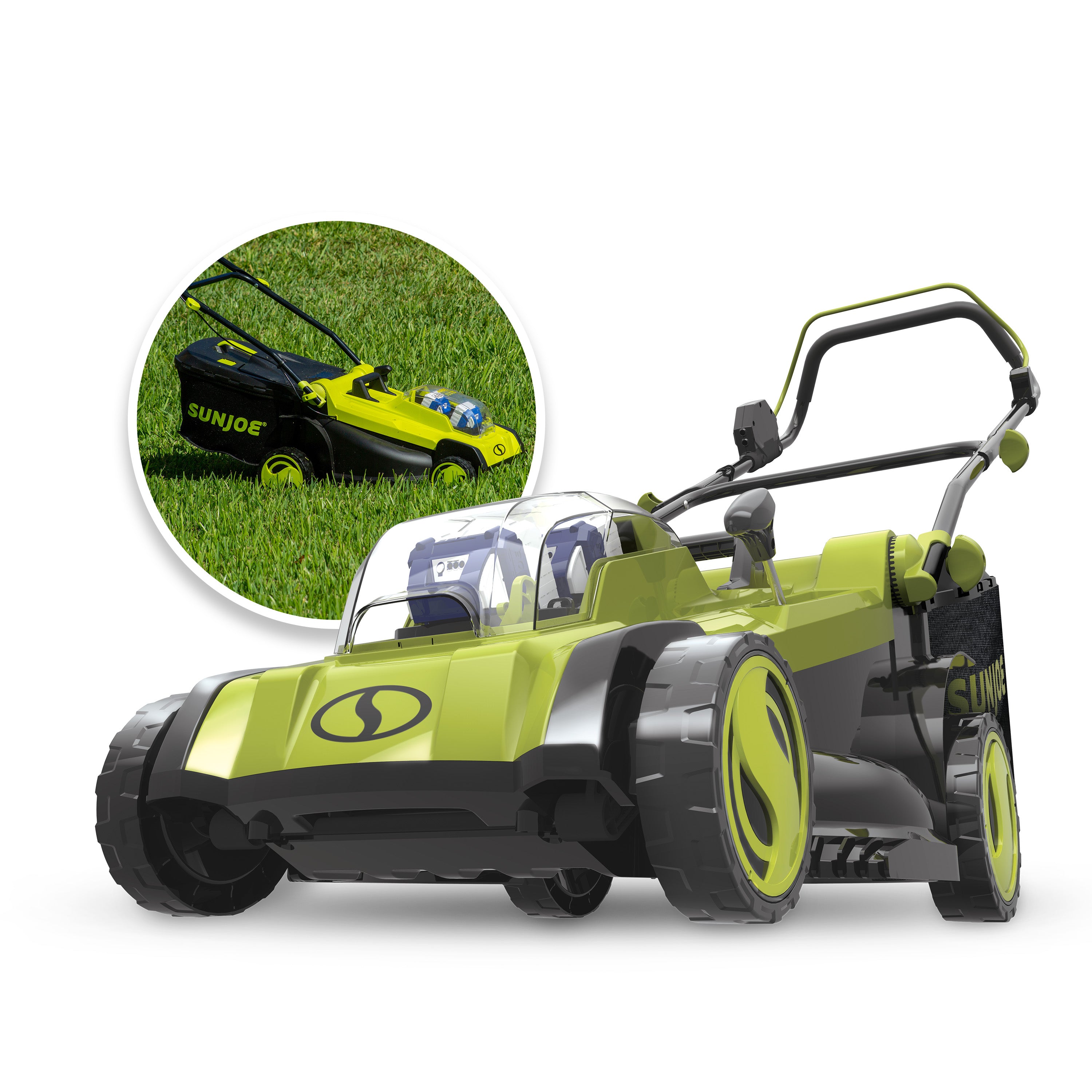 Sun Joe 24V X2 17LM 48V Cordless Lawn Mower with Collection Bag | 17-Inch Cutting Width | 6-Position Height Adjustment | Includes 2 x 4.0Ah Batteries & Charger | Perfect for Small to Medium Yards & Eco-Friendly Lawn Care