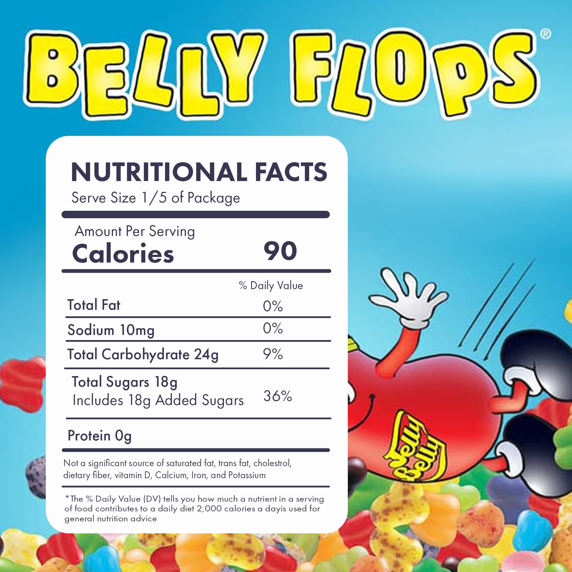 Jelly Belly Belly Flops Bulk Candy - 2lb Bag of Fun-Shaped Jelly Beans for Parties, Halloween, Easter & Gifts | Assorted Flavors, Gluten-Free Snack for Kids & Adults