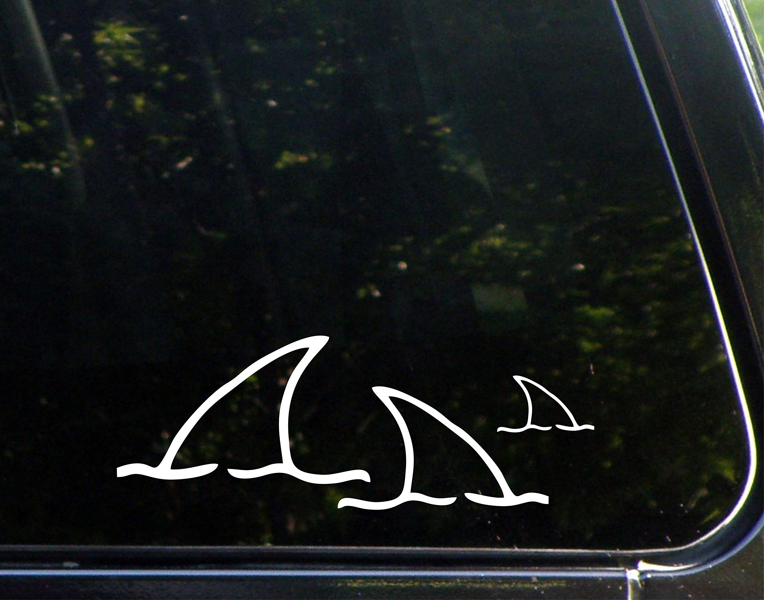 Shark Fin Family Car Decal - 9 Inch Die-Cut Bumper Sticker for Windows, Trucks, Laptops, and More - Perfect for Outdoor Adventures and Family Road Trips