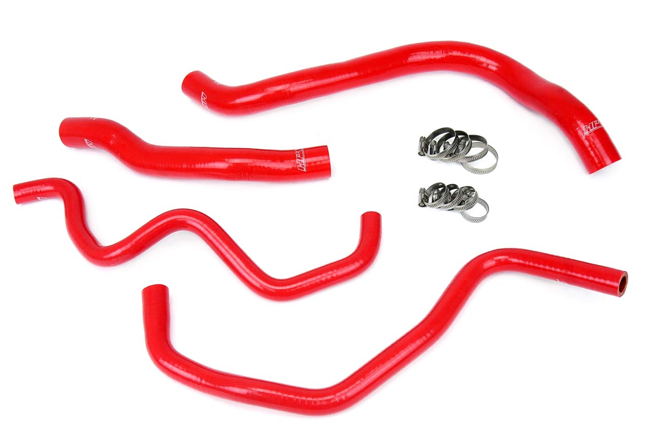 HPS Performance Red Silicone Radiator & Heater Hose Kit (57-1390-RED-1) - High-Temp Replacement for Cars, Trucks & Performance Vehicles - Perfect for Engine Cooling System Upgrades & Racing Applications