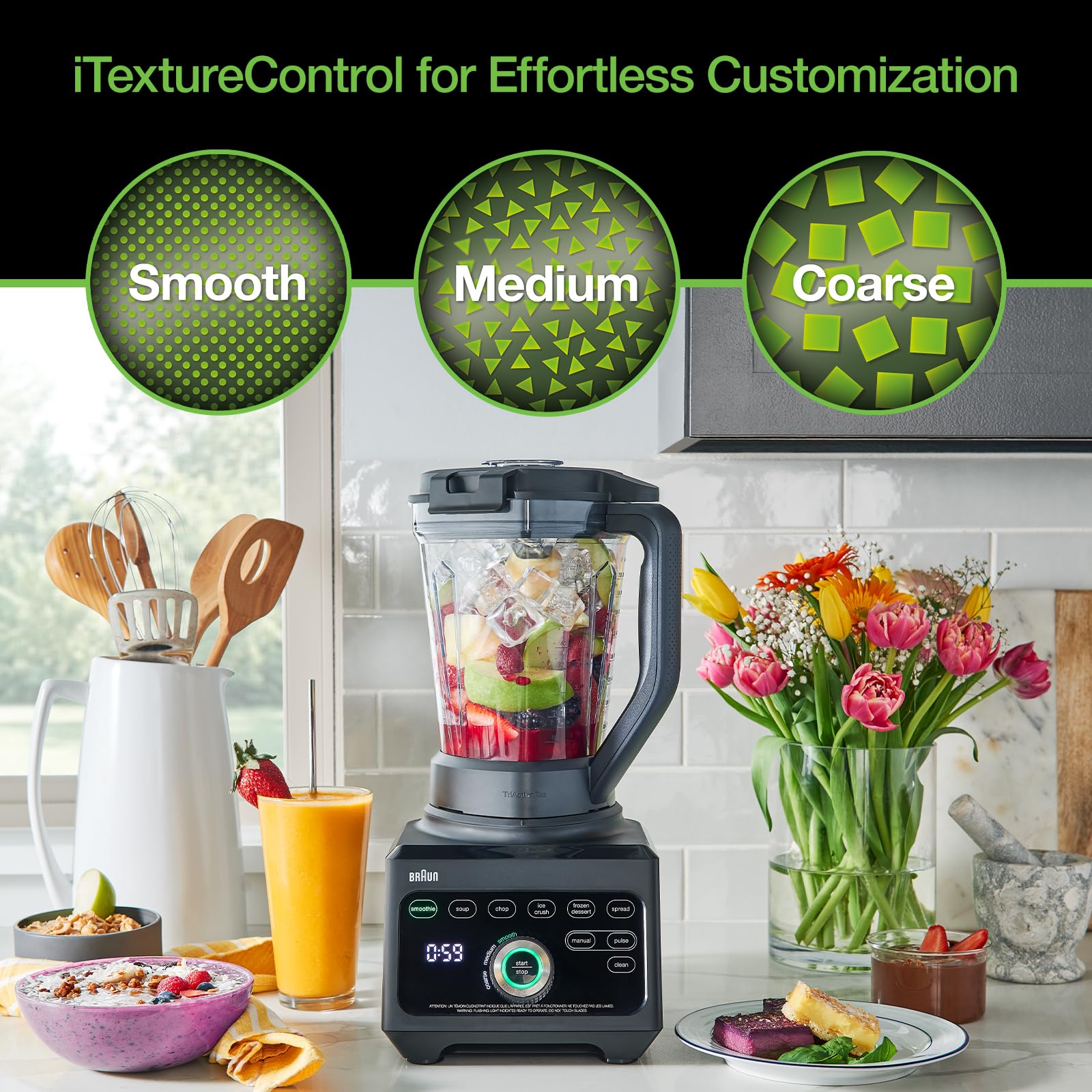 Braun JB9041BK TriForce Pro Power Blender with Smoothie2Go - High-Speed Blender for Smoothies, Juices & Food Prep - 1000W Motor, BPA-Free, Black - Perfect for Kitchen, Gym & Healthy Lifestyle