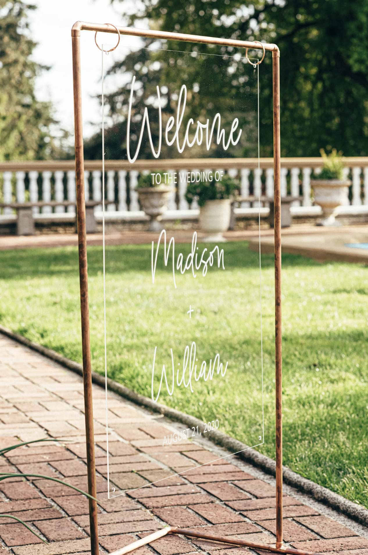 Copper Easel Stand - Elegant Wedding Welcome Sign Holder for Floor Display - Perfect for Weddings, Events, and Home Decor