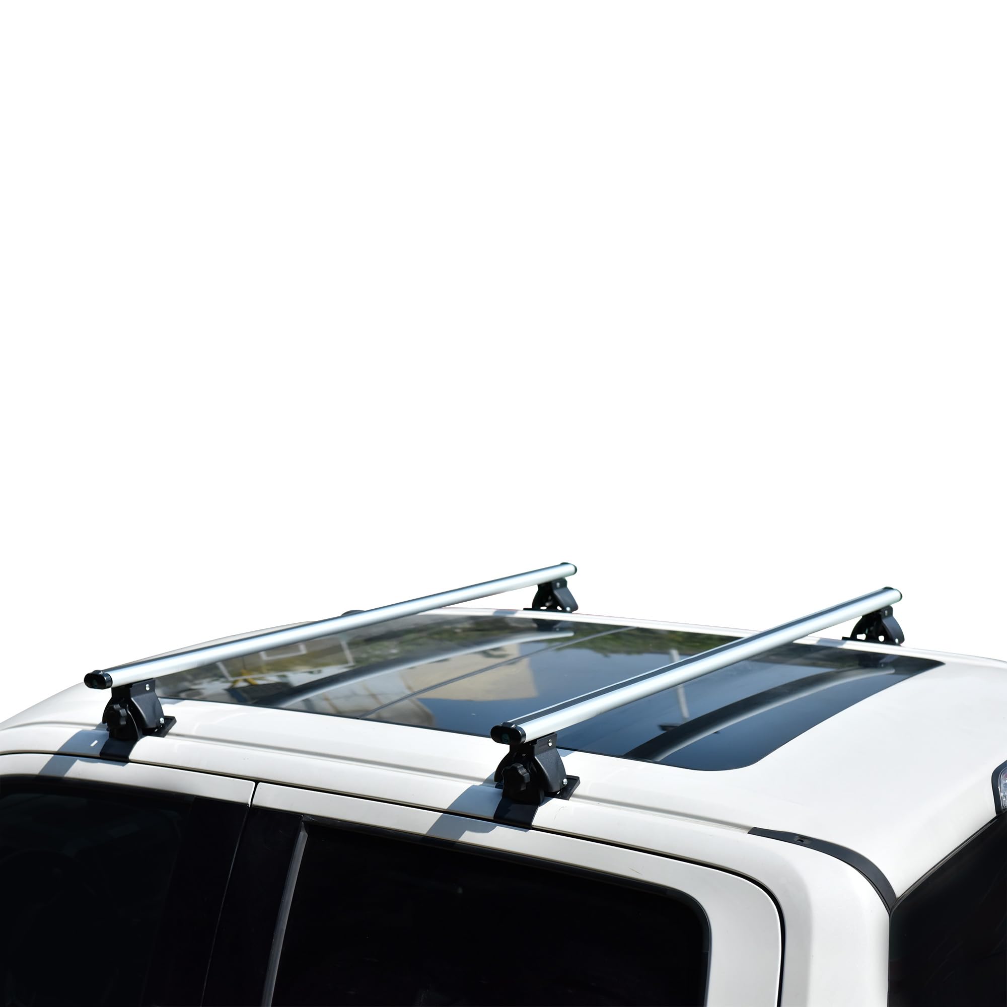 Black Horse Traveler Cross Bar Silver - Universal Fit for 2013-2025 Ram 1500, Ford F-150, Chevy Silverado 1500 & Toyota Tacoma (TR-60SI) | Heavy Duty Roof Rack for Camping Gear, Kayaks & Outdoor Adventures