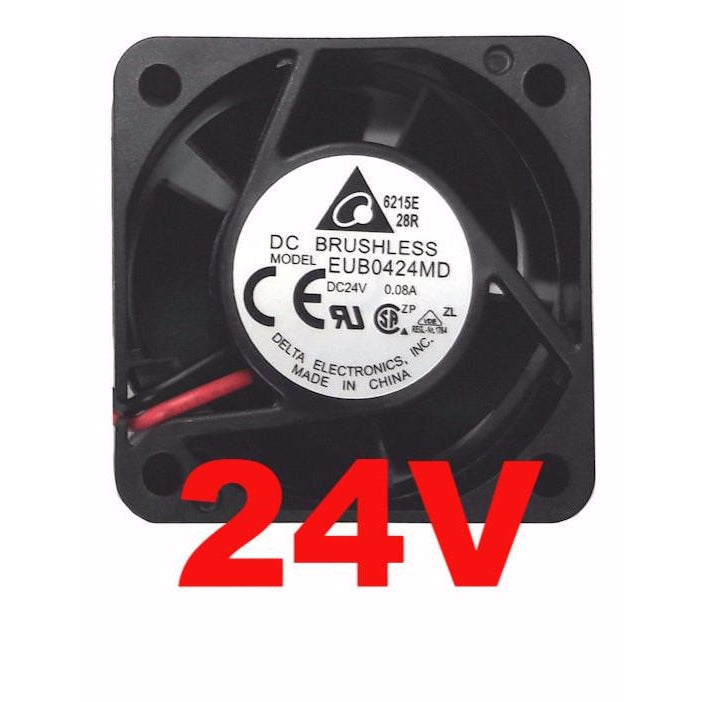 Delta 40x40x20mm 24V DC Cooling Fan with Bare Wire - EUB0424MD - Perfect for Electronics Cooling, PC Case, Server & Cabinet Ventilation