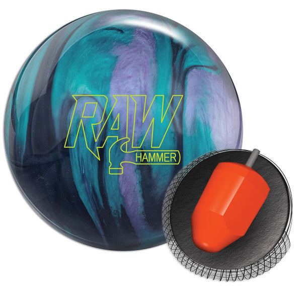 Hammer Raw Bowling Ball - Black/Purple/Teal Pearl | High-Performance Reactive Resin | Perfect for League Play & Tournament Bowling