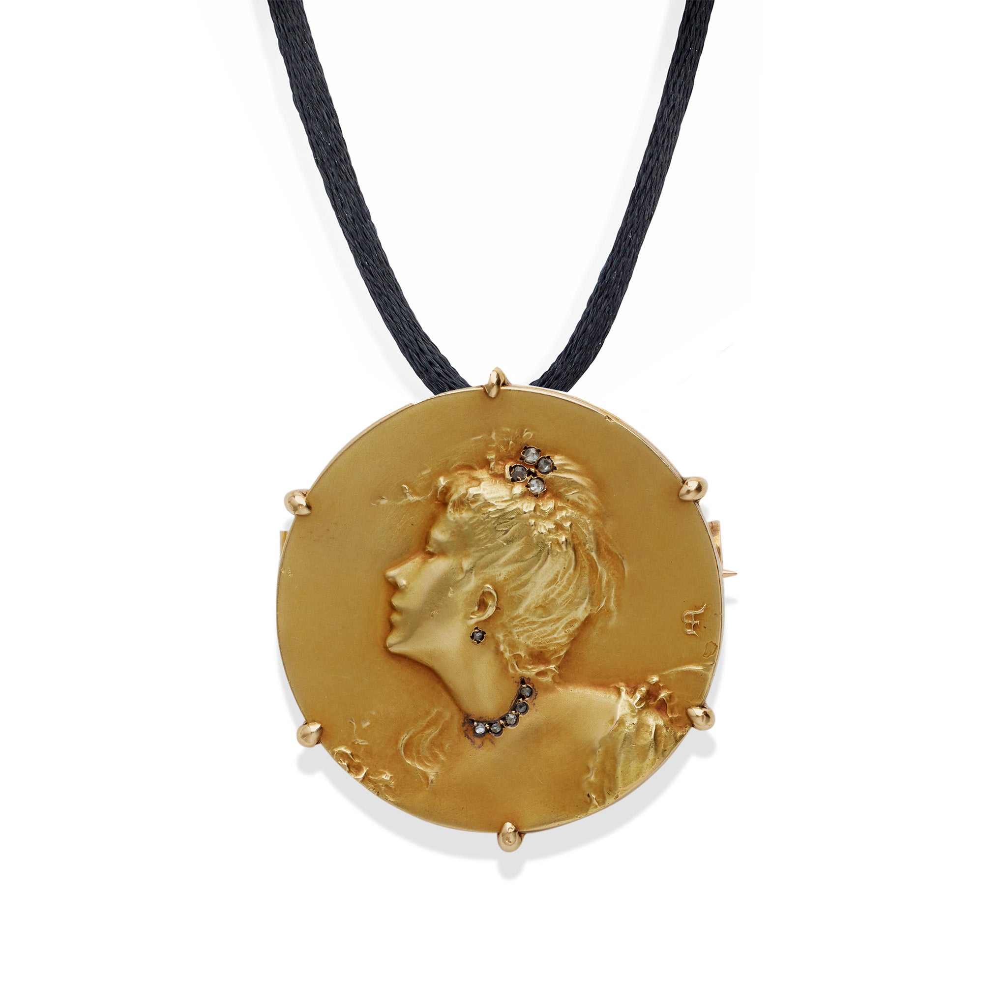 Vintage Art Nouveau Medal Jewelry Pendant Brooch - Antique French Comte d'Epinay de Briort Collectible for Women | Perfect for Vintage Fashion, Historical Reenactments & Gift Giving